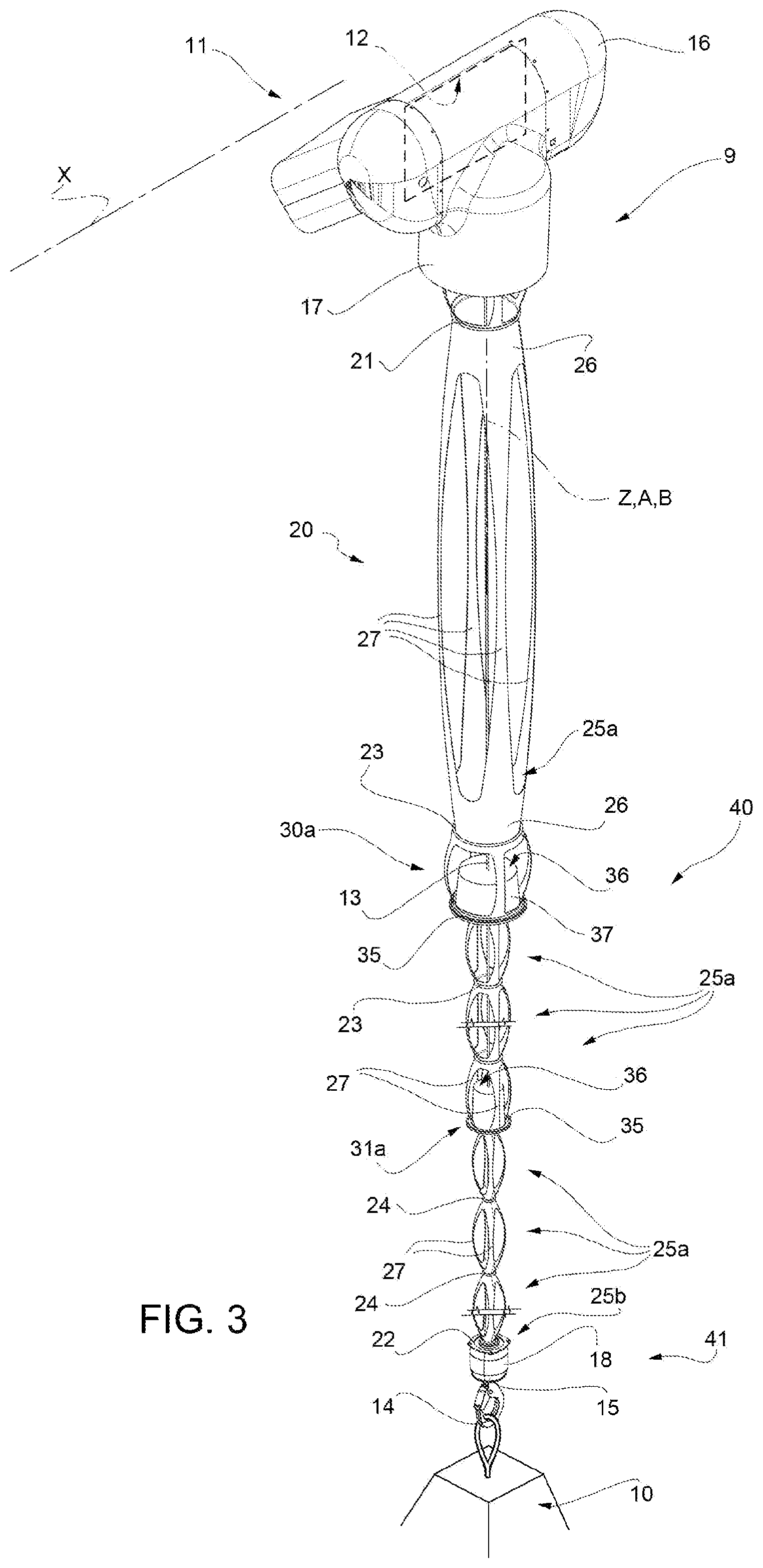Patent US12351311 Figure 3 – Aircraft capable of hovering and method for transporting a load suspended from such aircraft