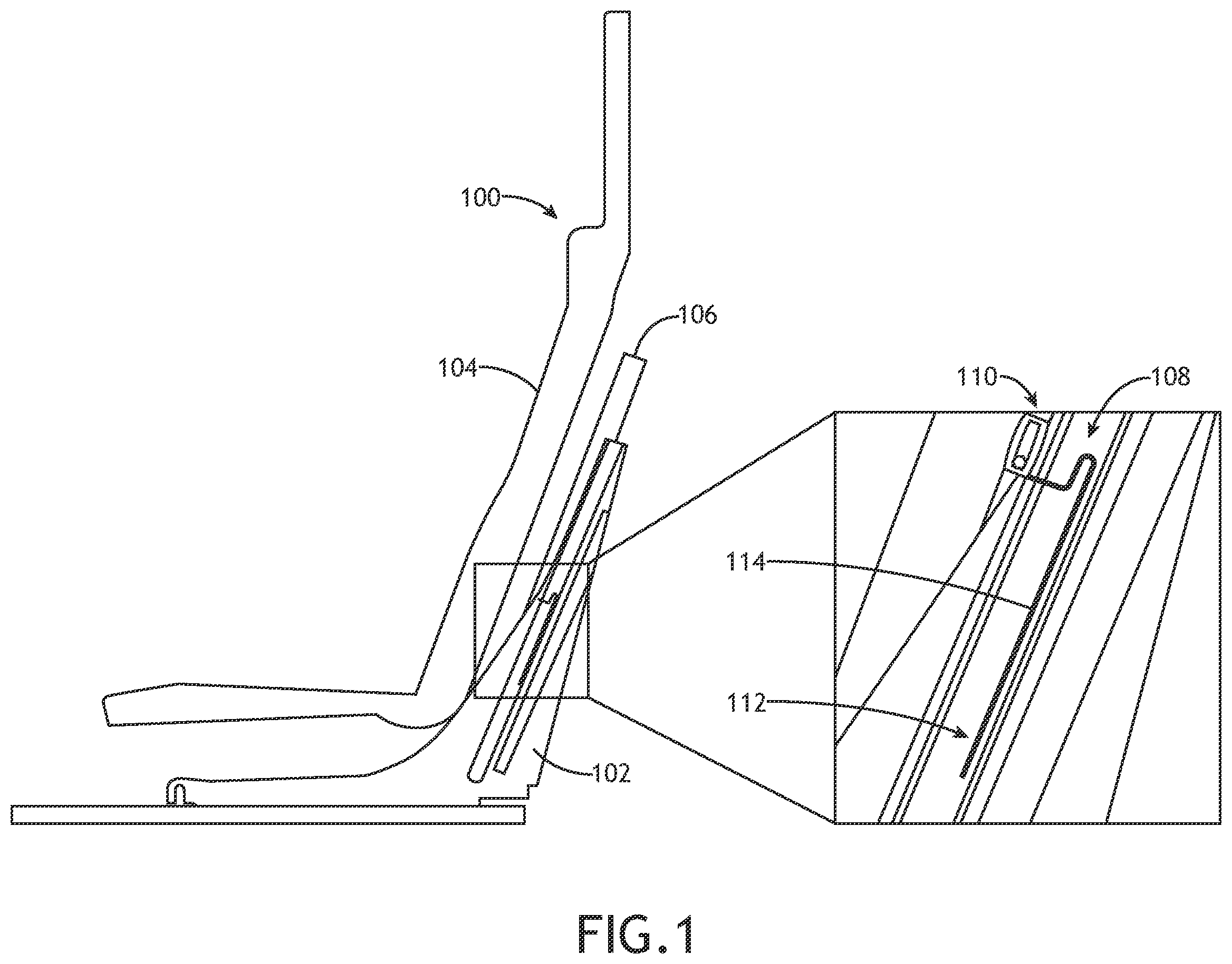 Patent US12351315 Figure 1 – Two-stage energy absorbing system for rotary-wing aircraft seats