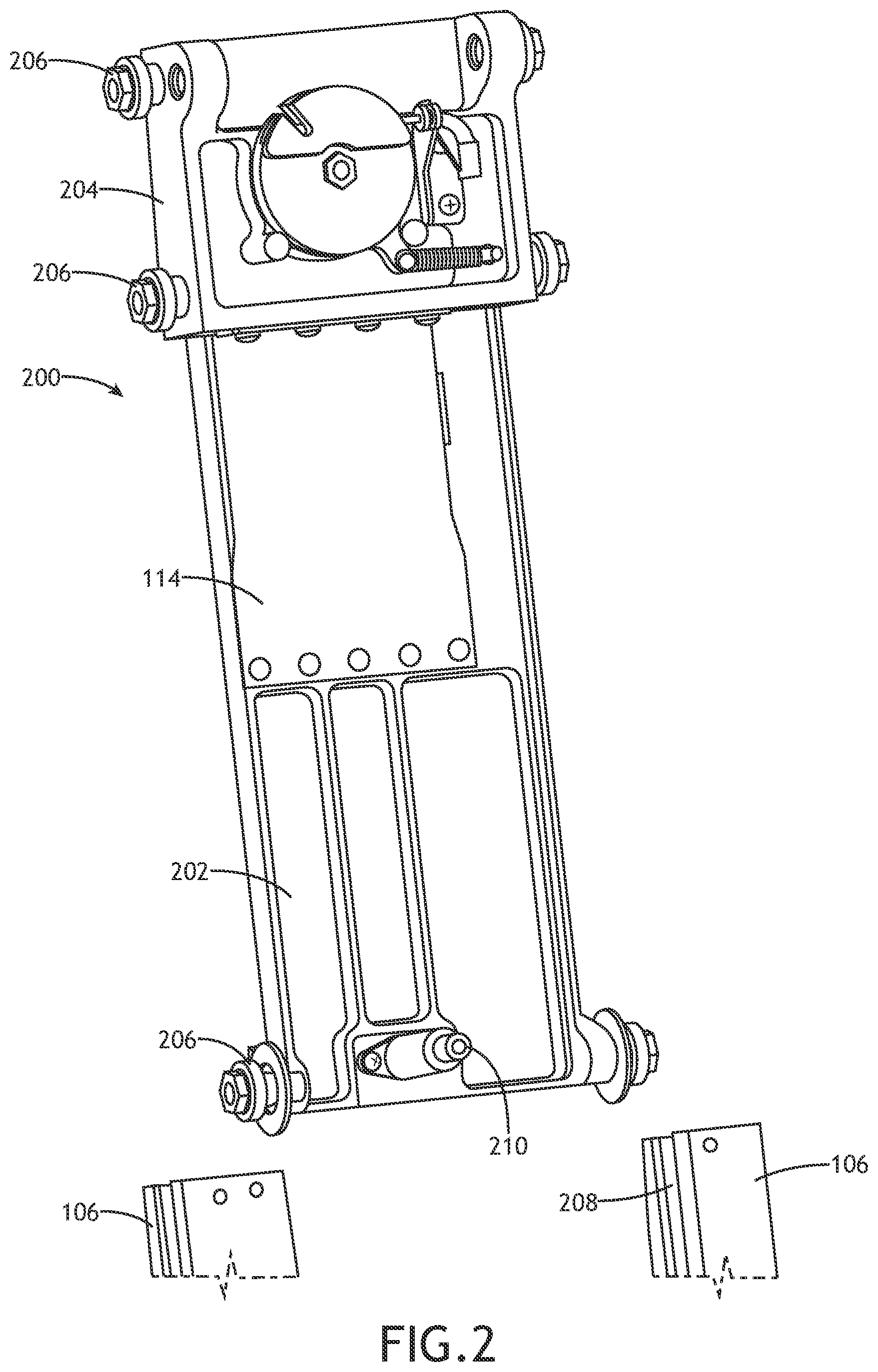 Patent US12351315 Figure 2 – Two-stage energy absorbing system for rotary-wing aircraft seats
