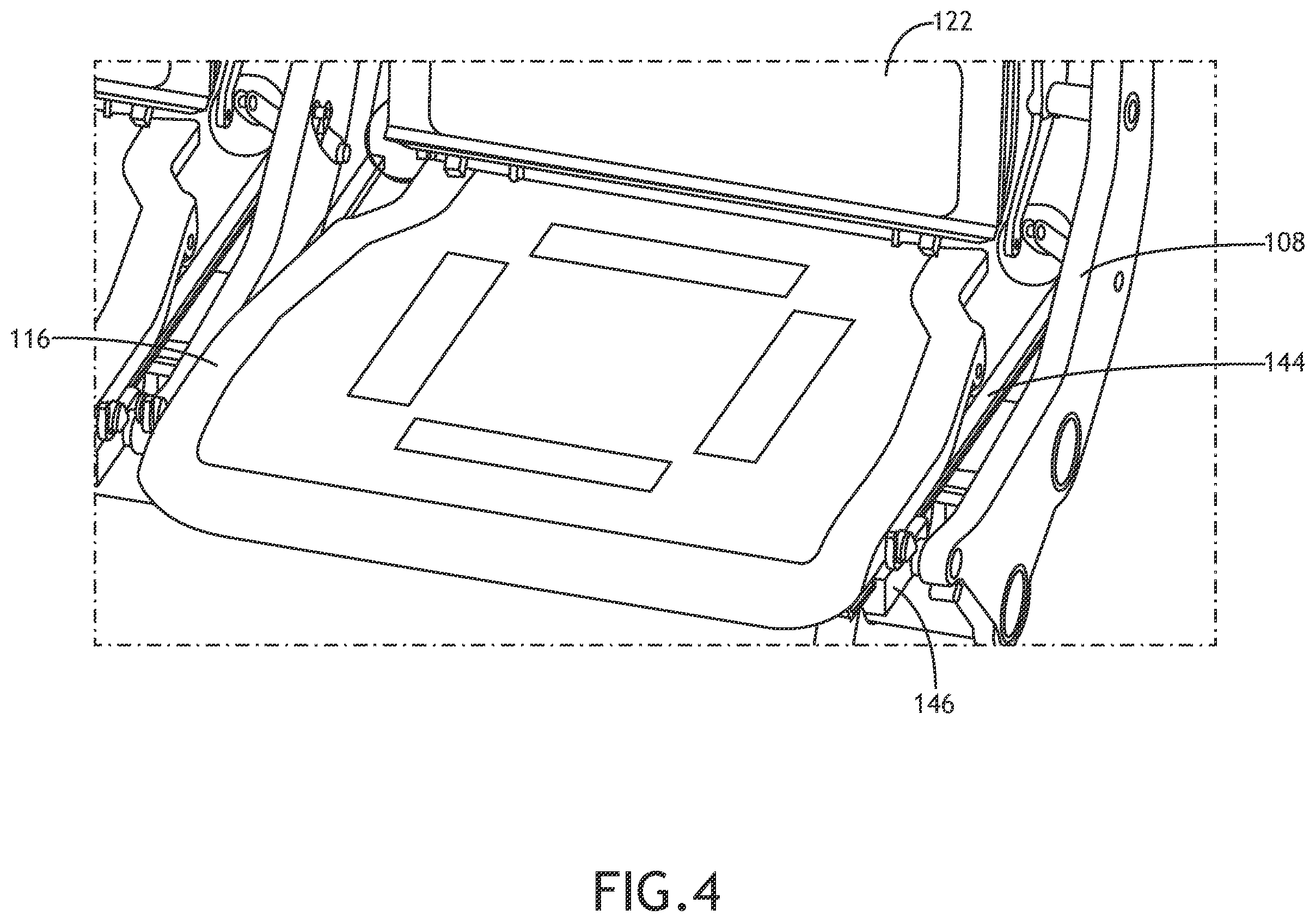 Patent US12351317 Figure 4 – Row of passenger seats convertible to a bed