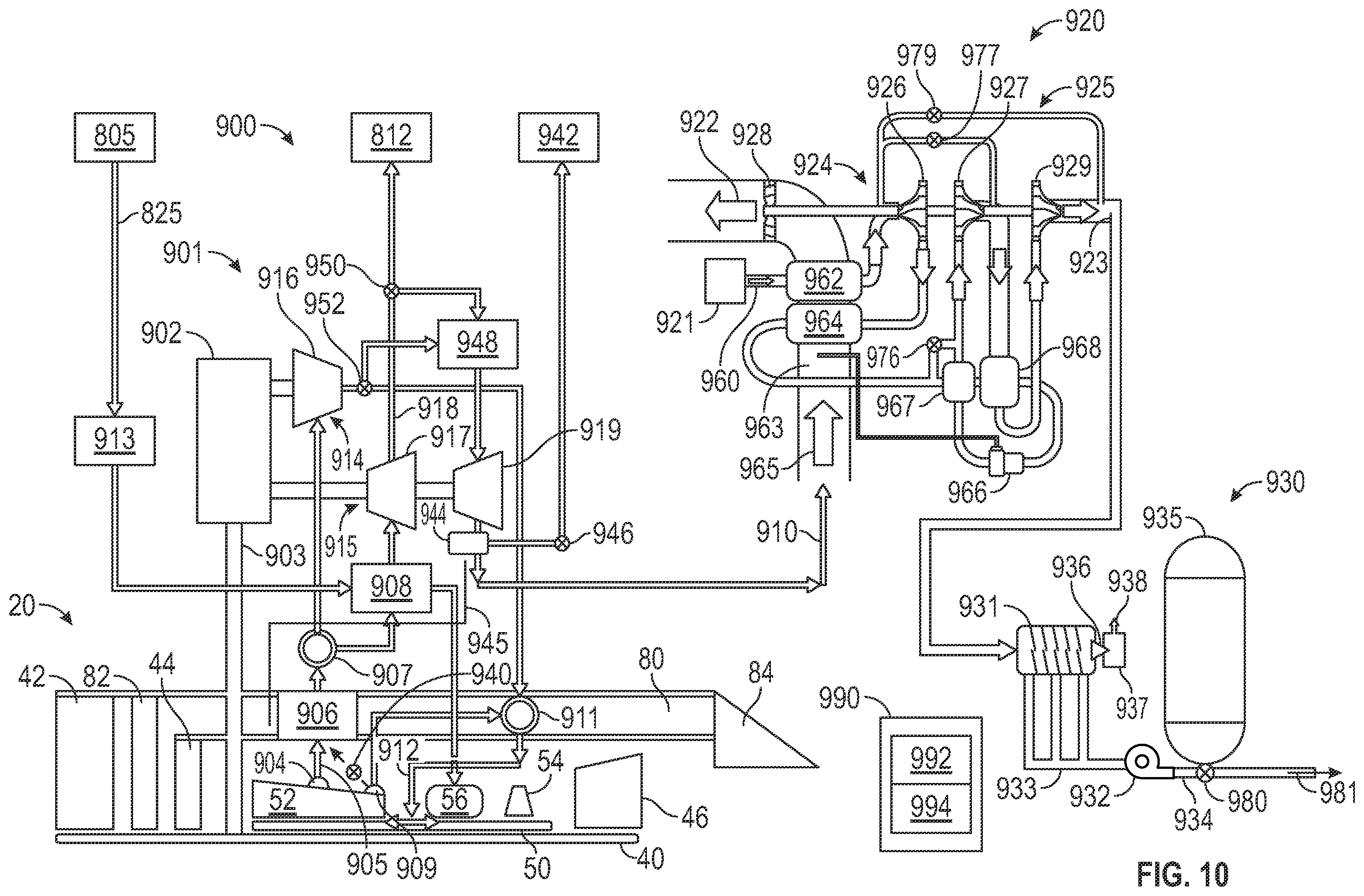 Patent US12351318 Figure 7 – Cryogenic cooling system for an aircraft