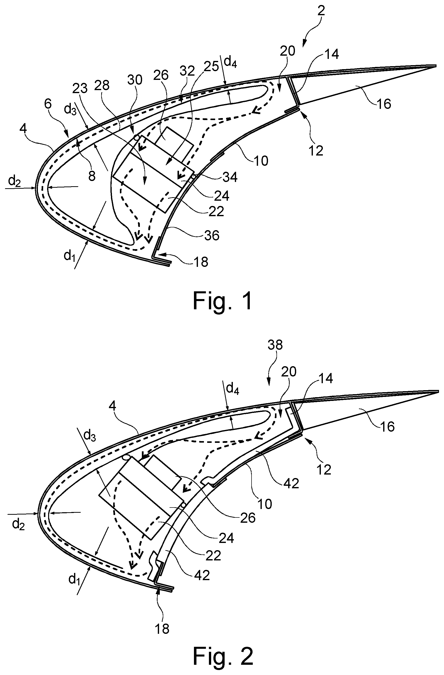 Patent US12351319 Figure 1 – Heated leading-edge structure for an aircraft