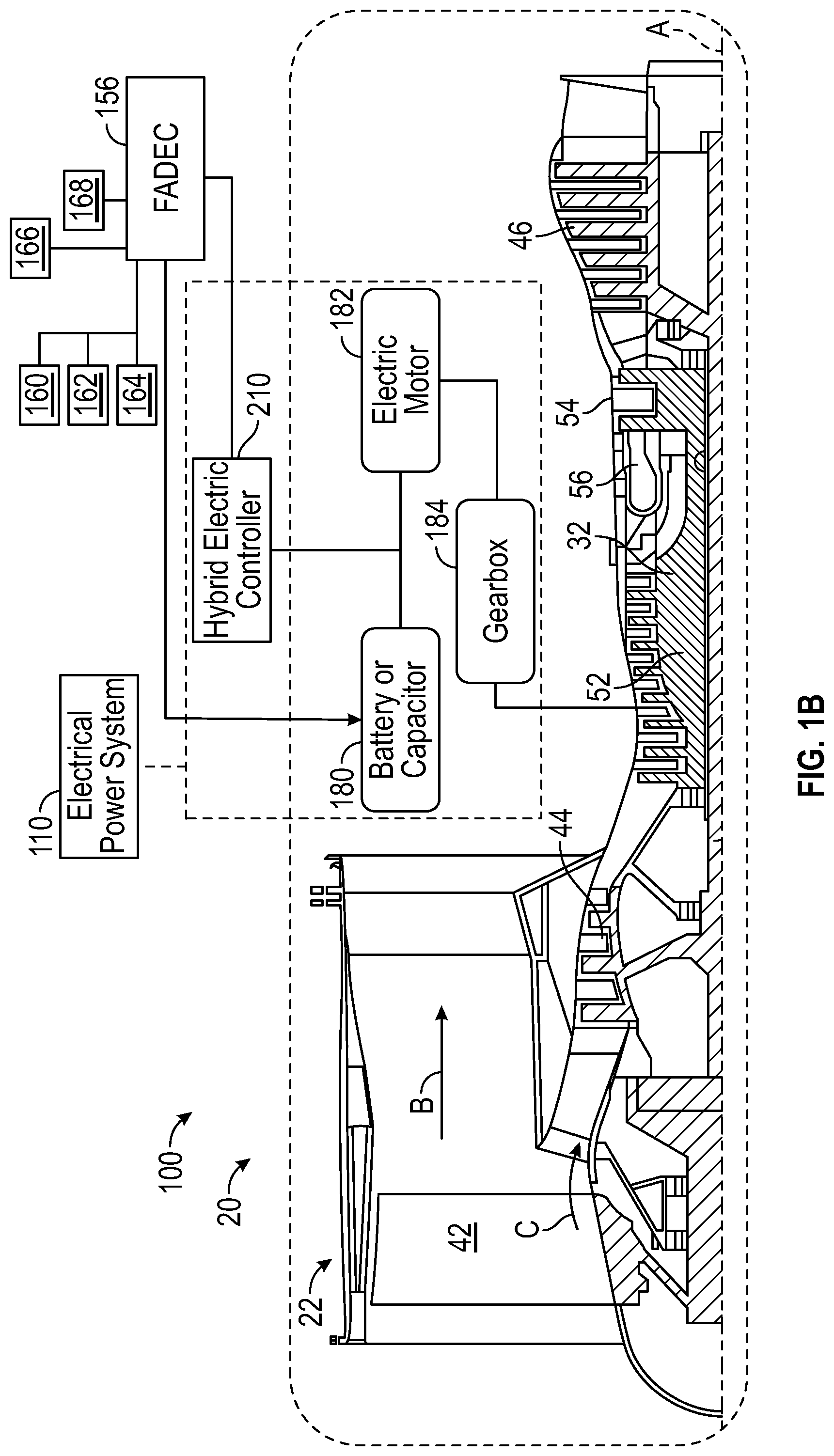 Patent US12351323 Figure 2 – Hybrid electric engine and nacelle system