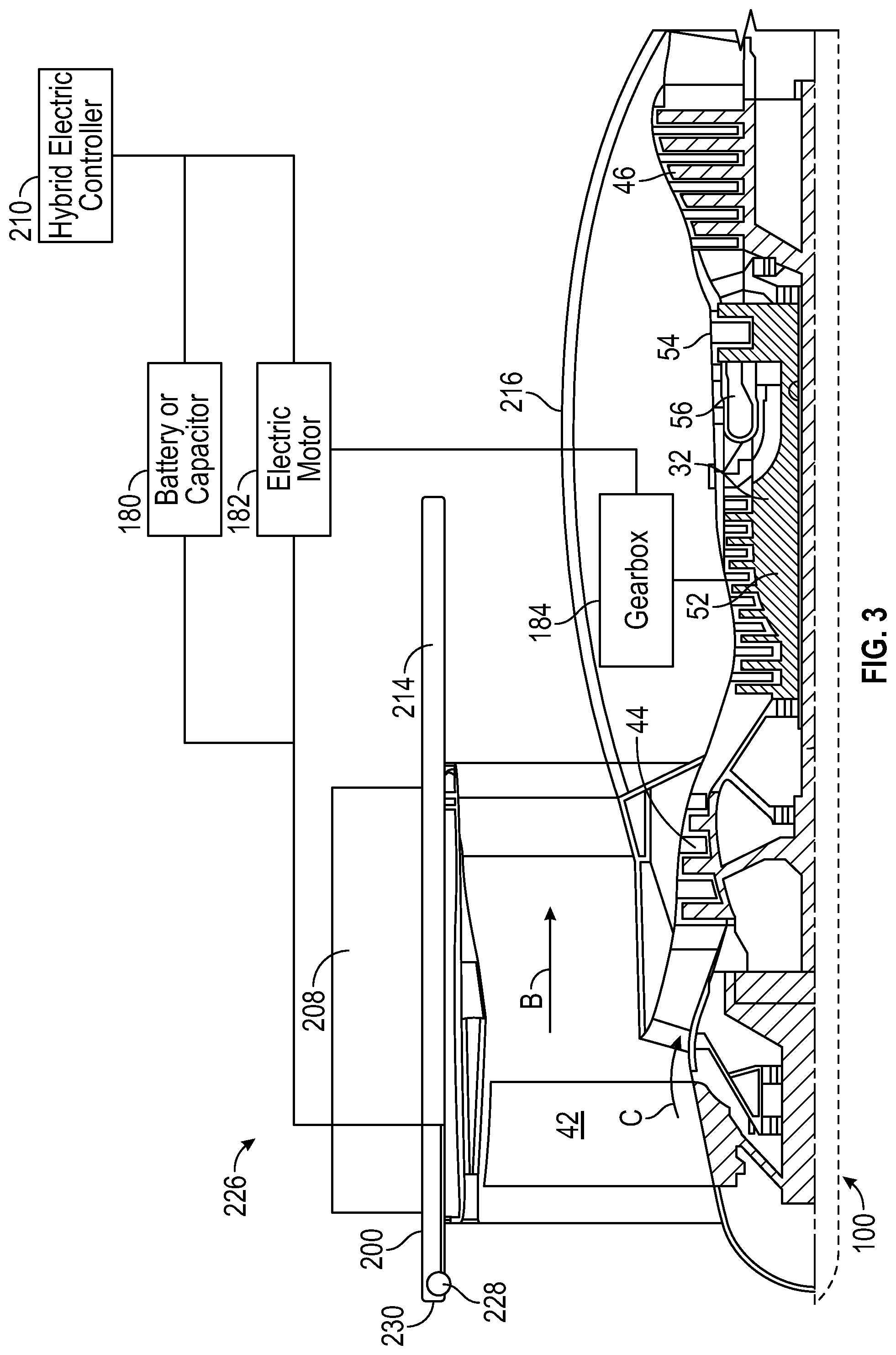 Patent US12351323 Figure 4 – Hybrid electric engine and nacelle system