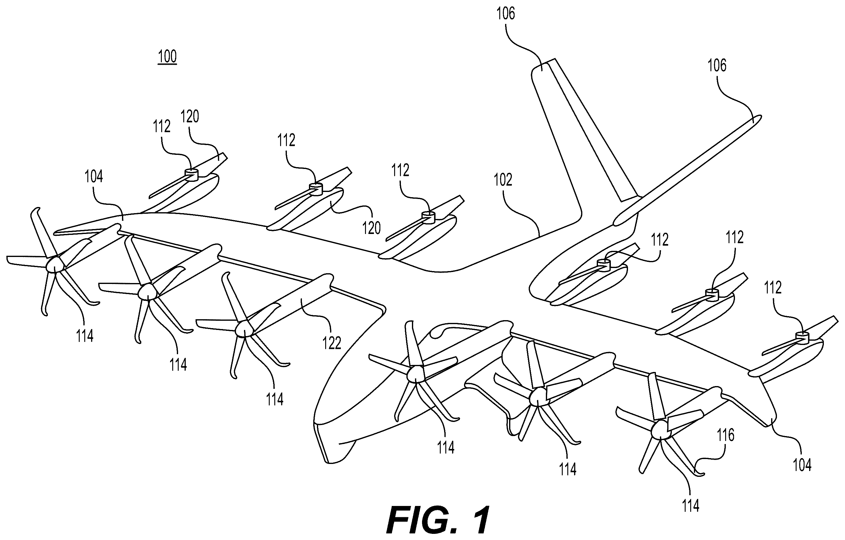 Patent US12351325 Figure 1 – Systems, methods, and mechanical designs for inverters for eVTOL aircraft