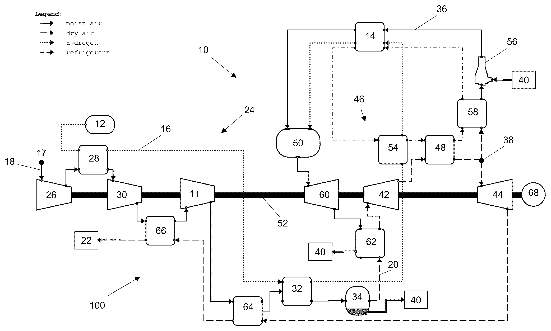 Patent US12351326 — Power generation system comprising a fuel cell — Figure 1