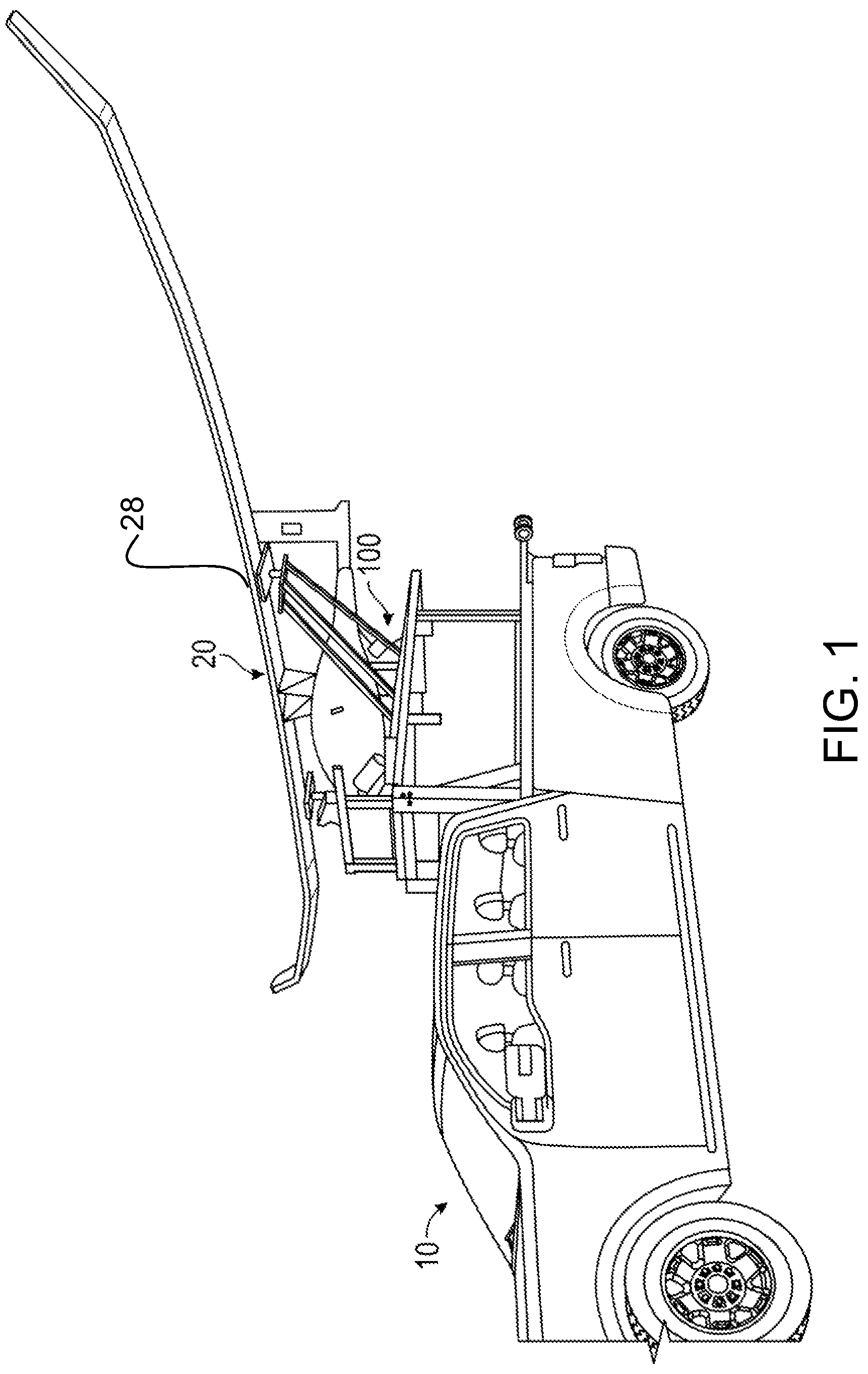 Patent US12351336 Figure 1 – Automatically pitch and yaw responsive aircraft launching system