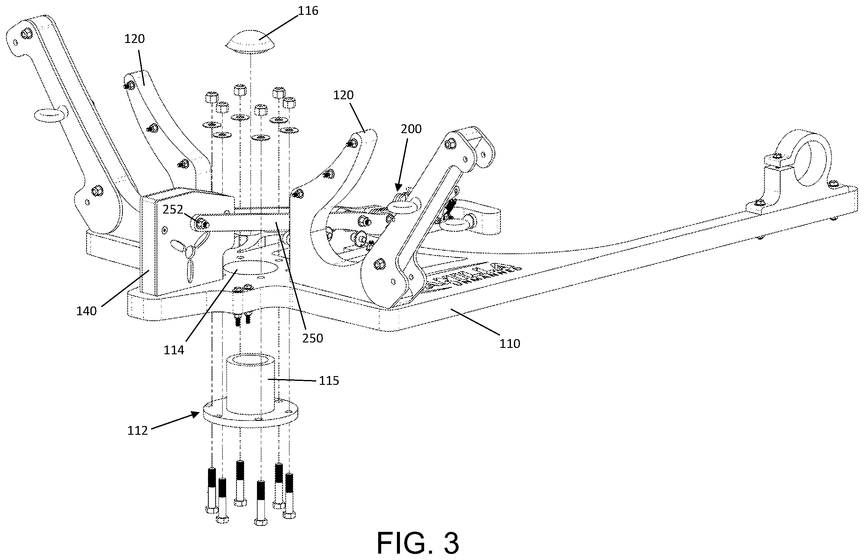 Patent US12351336 Figure 3 – Automatically pitch and yaw responsive aircraft launching system