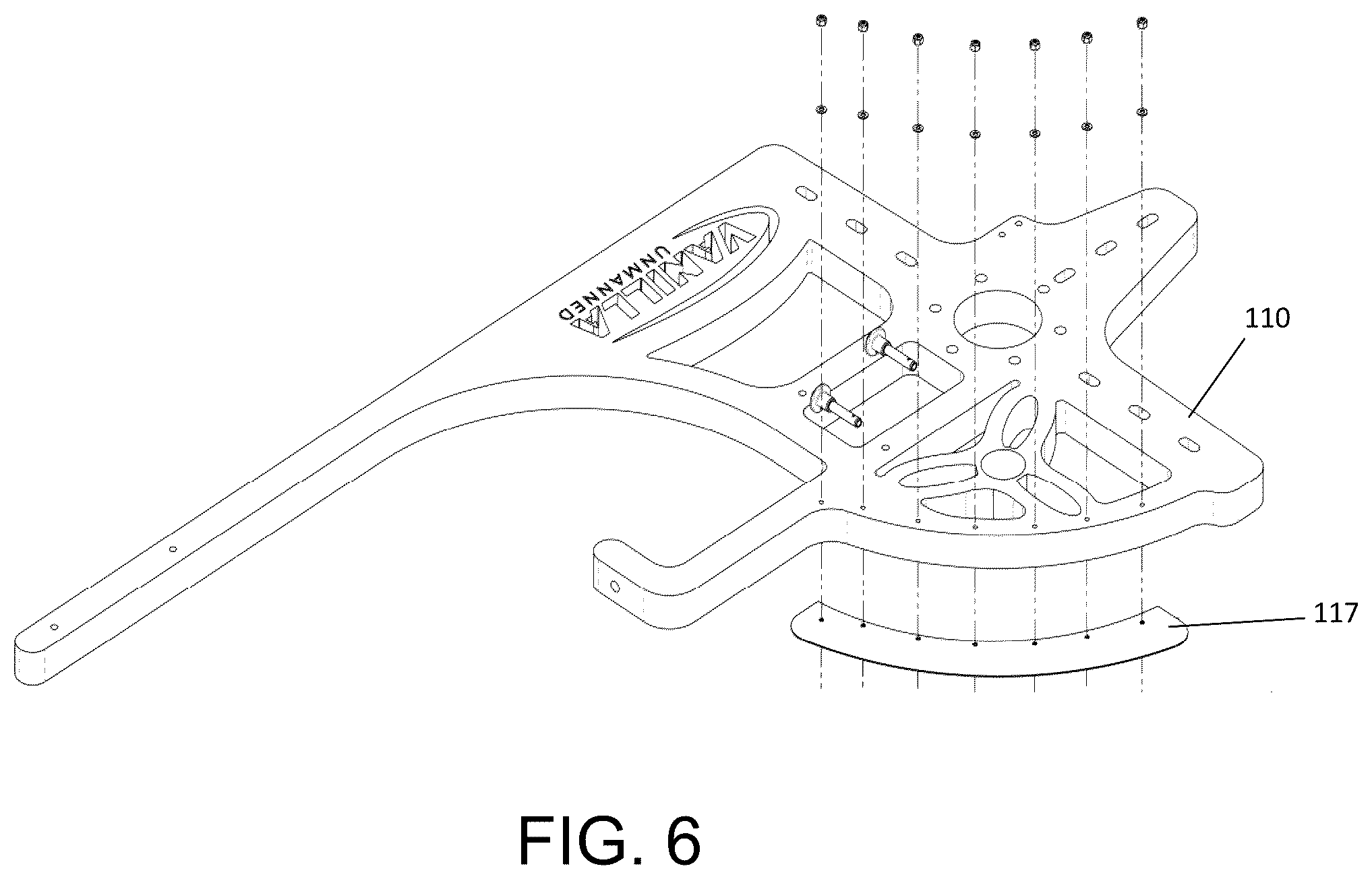 Patent US12351336 Figure 6 – Automatically pitch and yaw responsive aircraft launching system