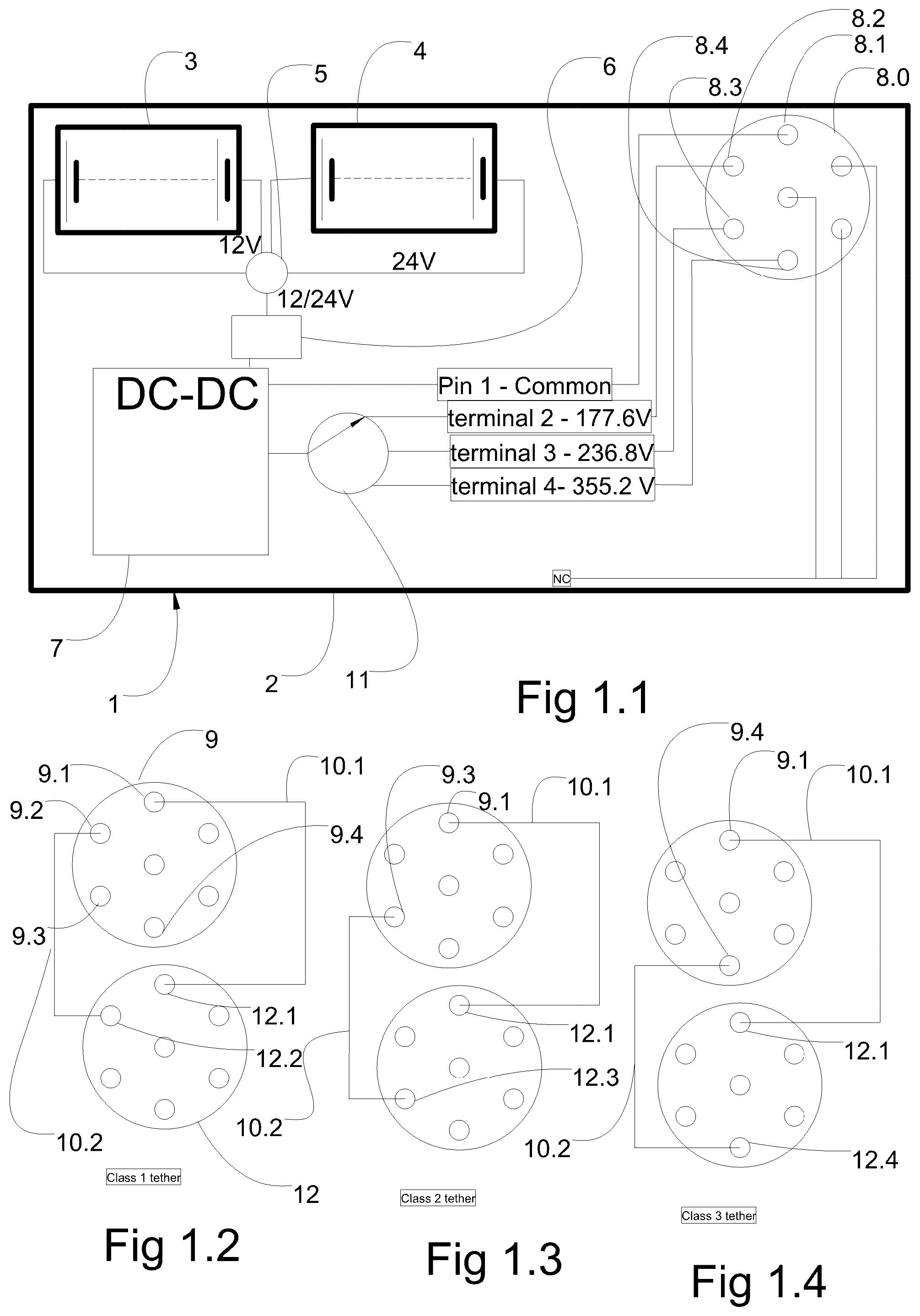Patent US12351340 Figure 1 – Aerial power supply system for a tethered unmanned aerial vehicle