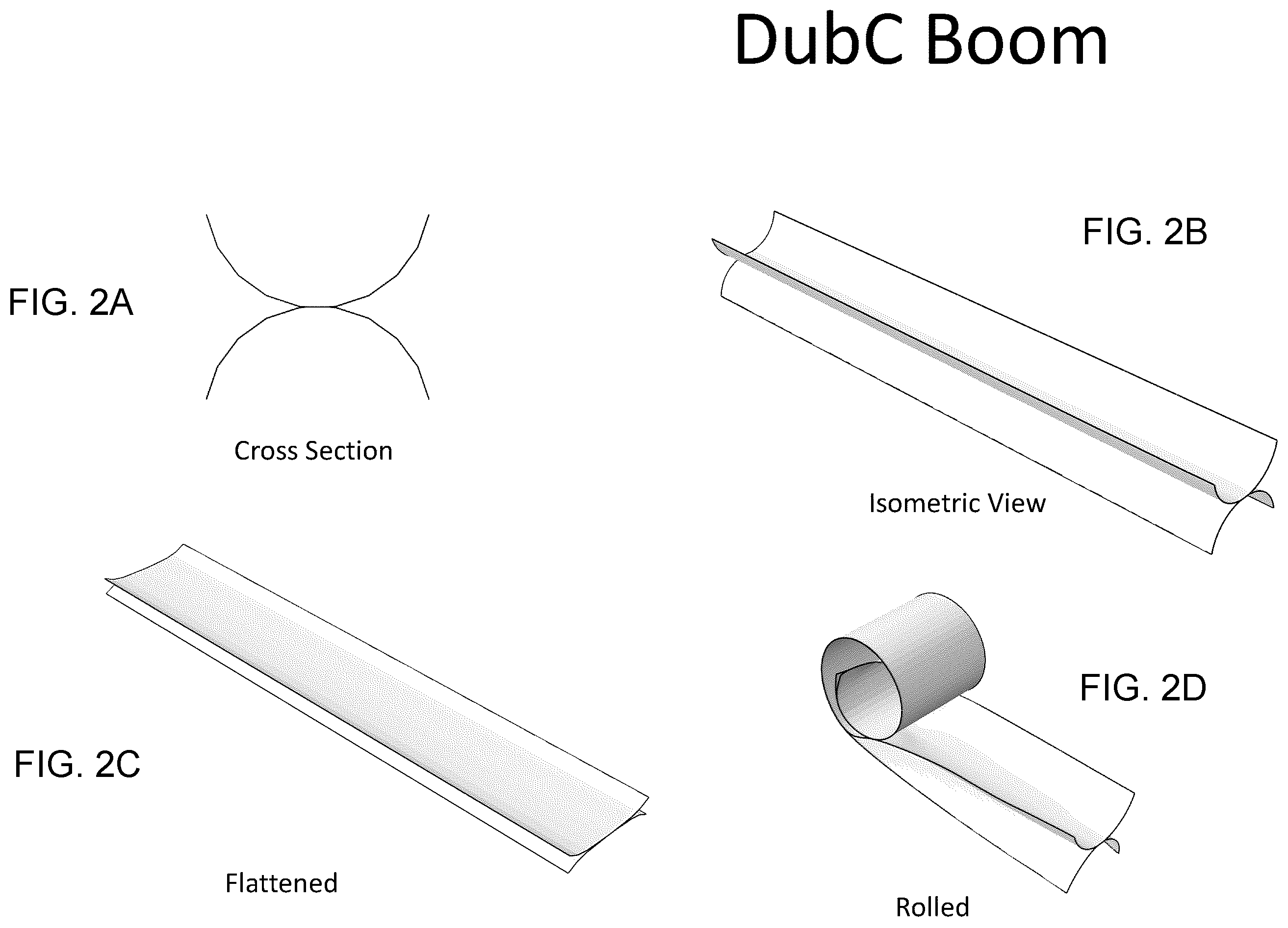 Patent US12351346 Figure 2 – Collapsible tubular mast (CTM) with surface material between trusses