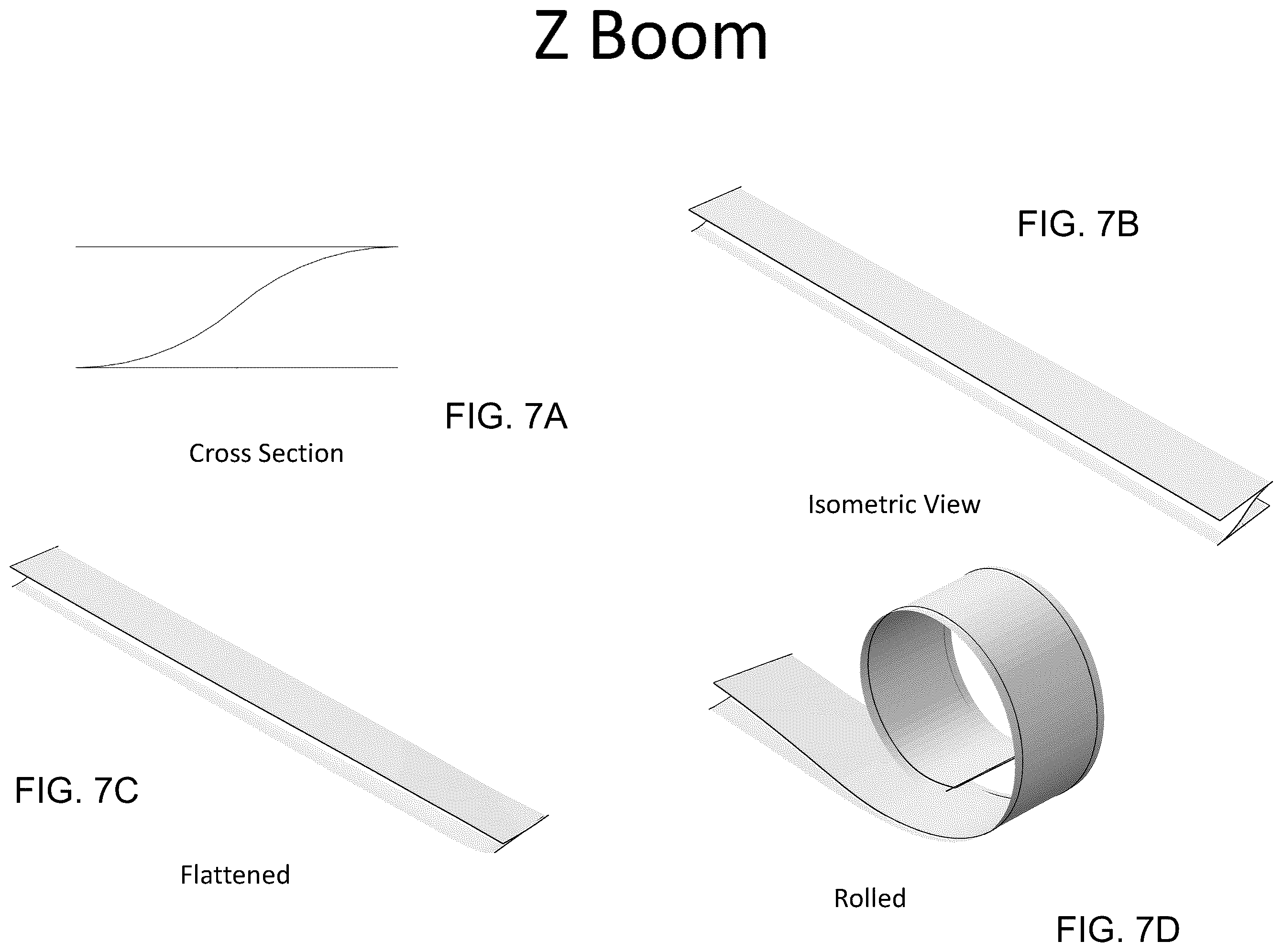 Patent US12351346 Figure 7 – Collapsible tubular mast (CTM) with surface material between trusses