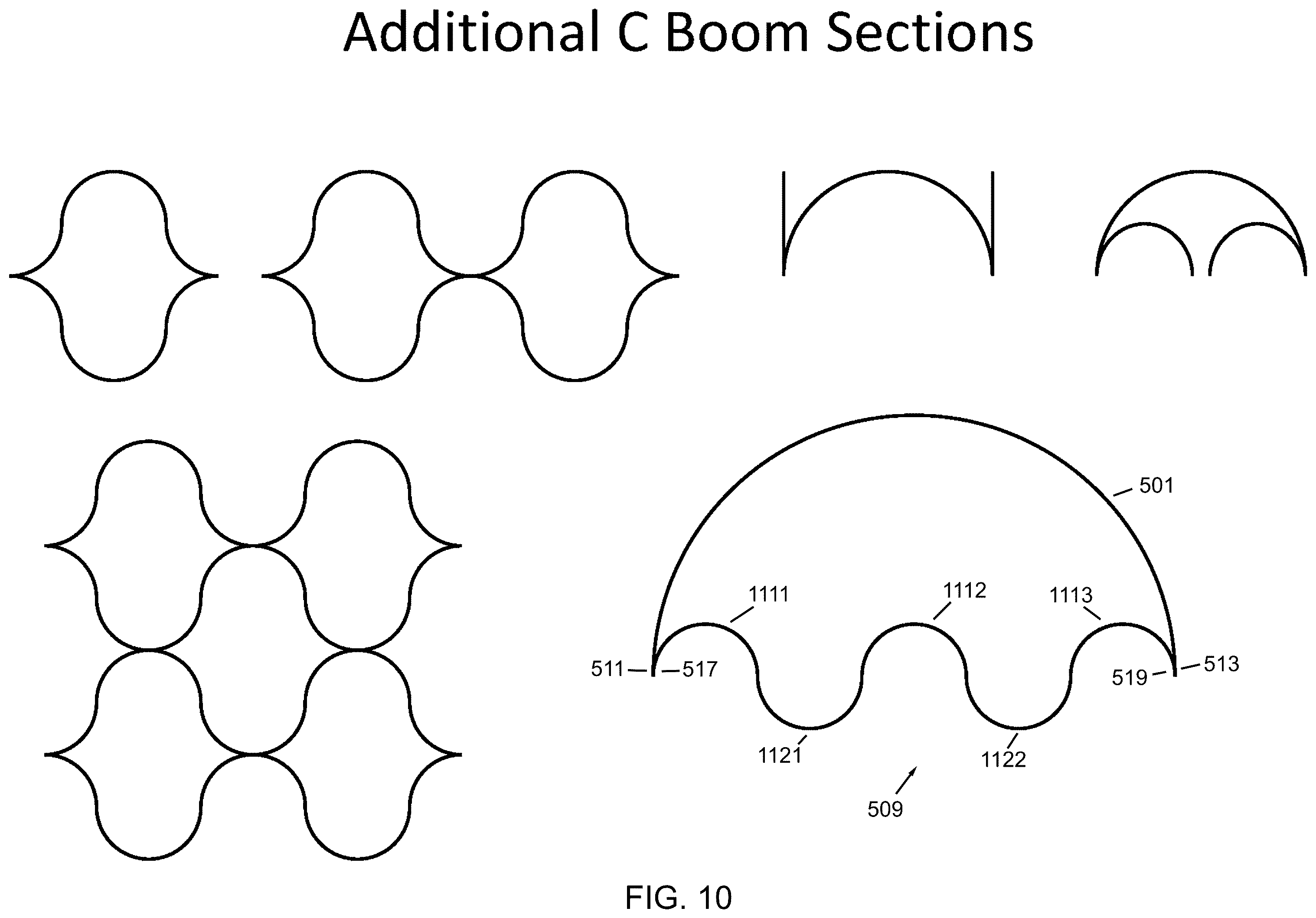 Patent US12351346 Figure 10 – Collapsible tubular mast (CTM) with surface material between trusses