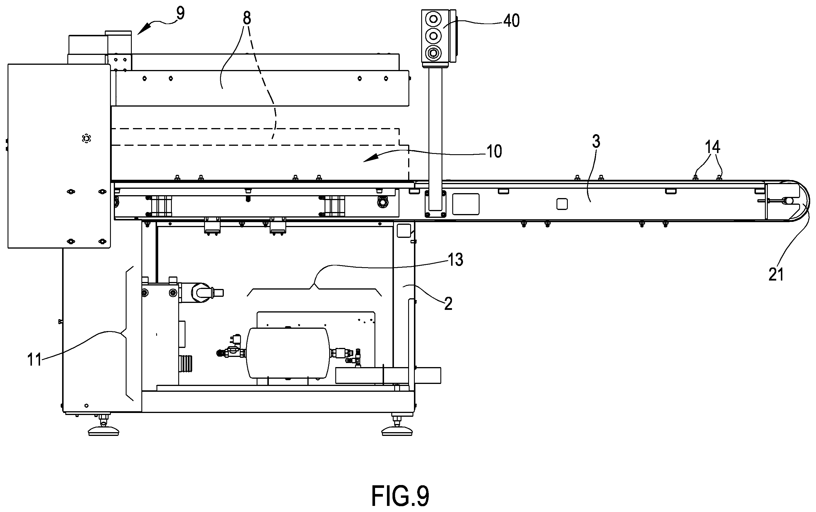 Patent US12351352 Figure 6 – Belt-type vacuum packaging machine