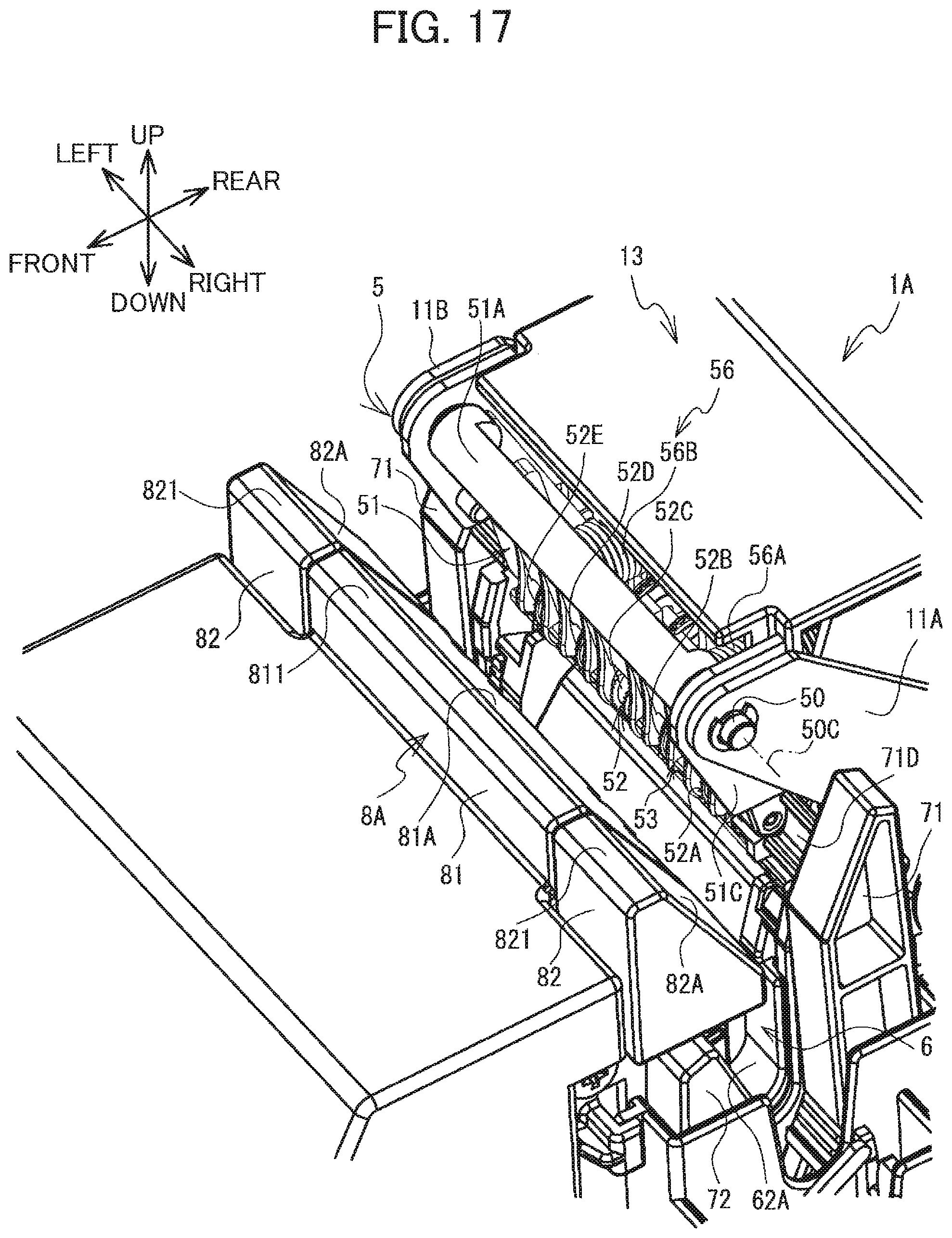 Patent US12351355 Figure 17 – Label wrapping device including first and second members arranged to partially overlap each other in width direction of label to correct curling tendency of label