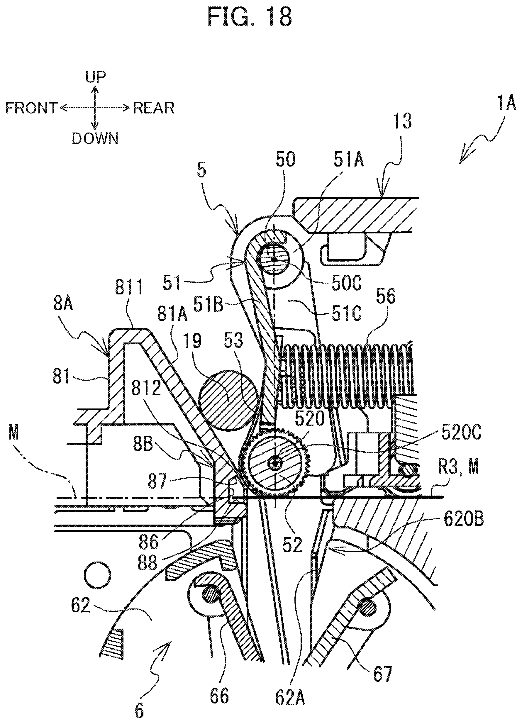 Patent US12351355 Figure 18 – Label wrapping device including first and second members arranged to partially overlap each other in width direction of label to correct curling tendency of label