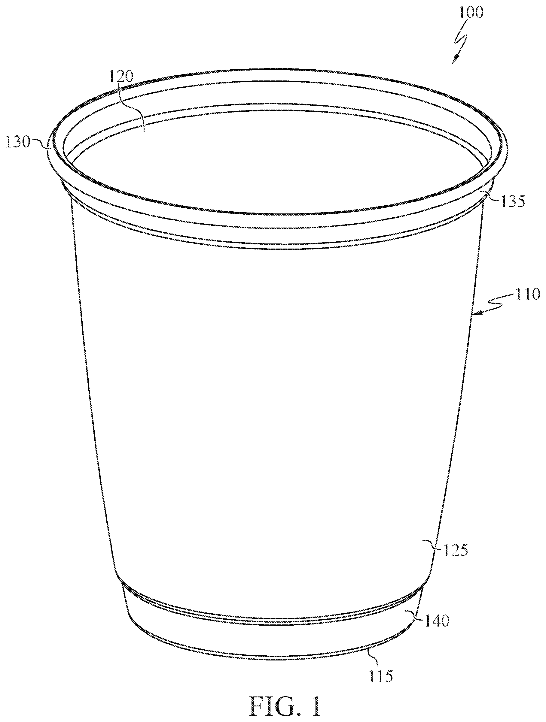 Patent US12351358 Figure 1 – Container having a stacking feature