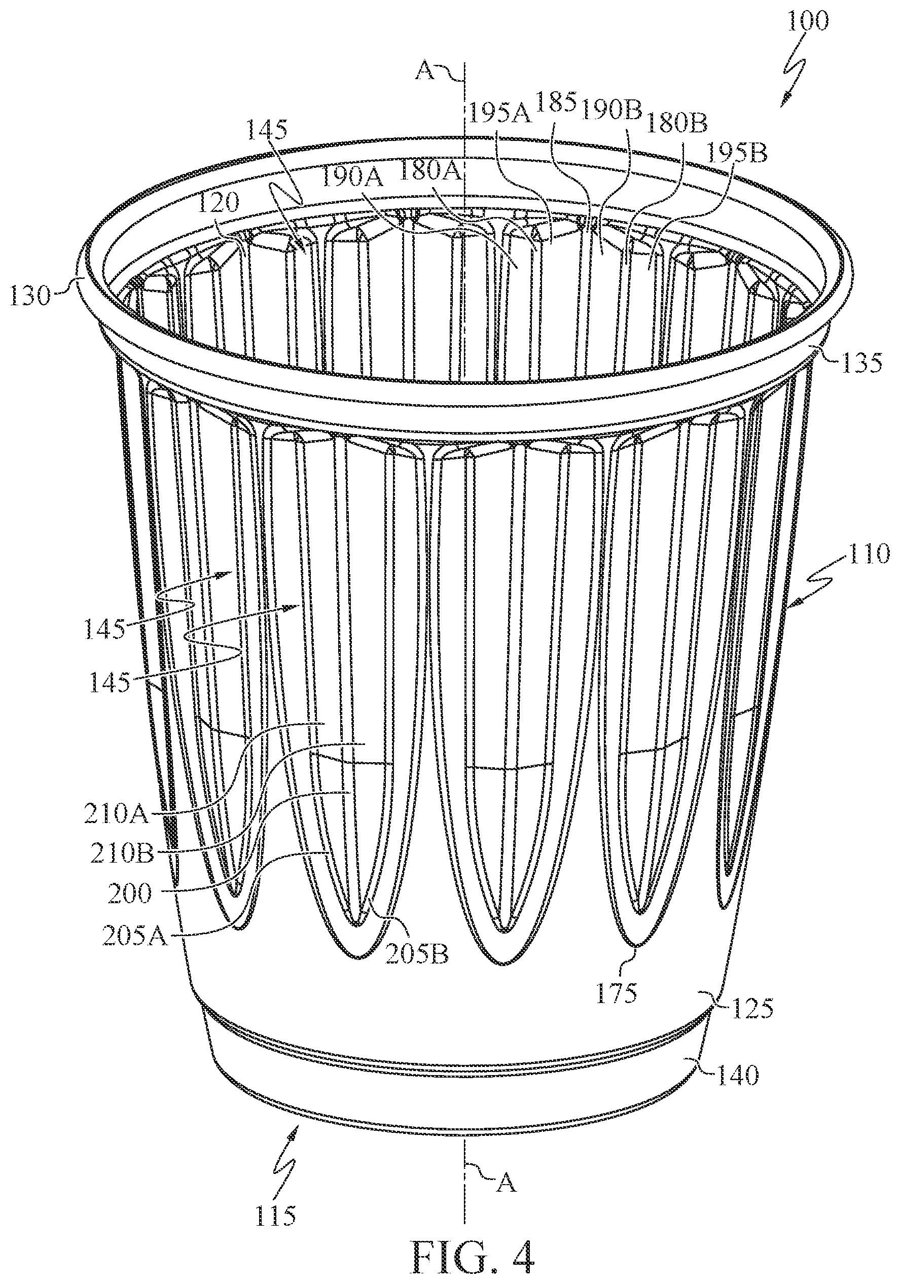 Patent US12351358 Figure 4 – Container having a stacking feature