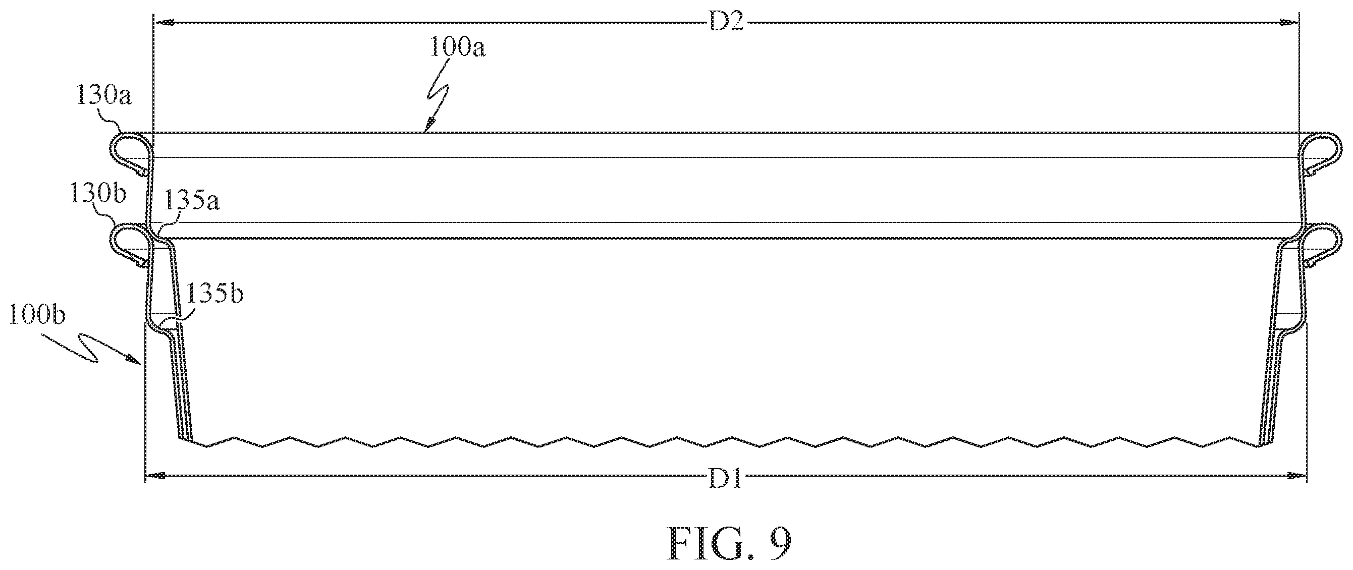 Patent US12351358 Figure 9 – Container having a stacking feature