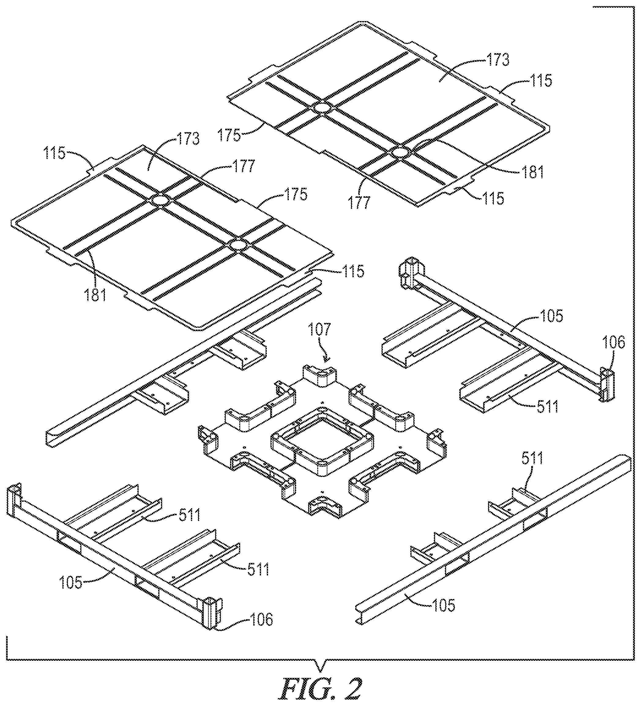 Patent US12351360 Figure 2 – Modular shipping base
