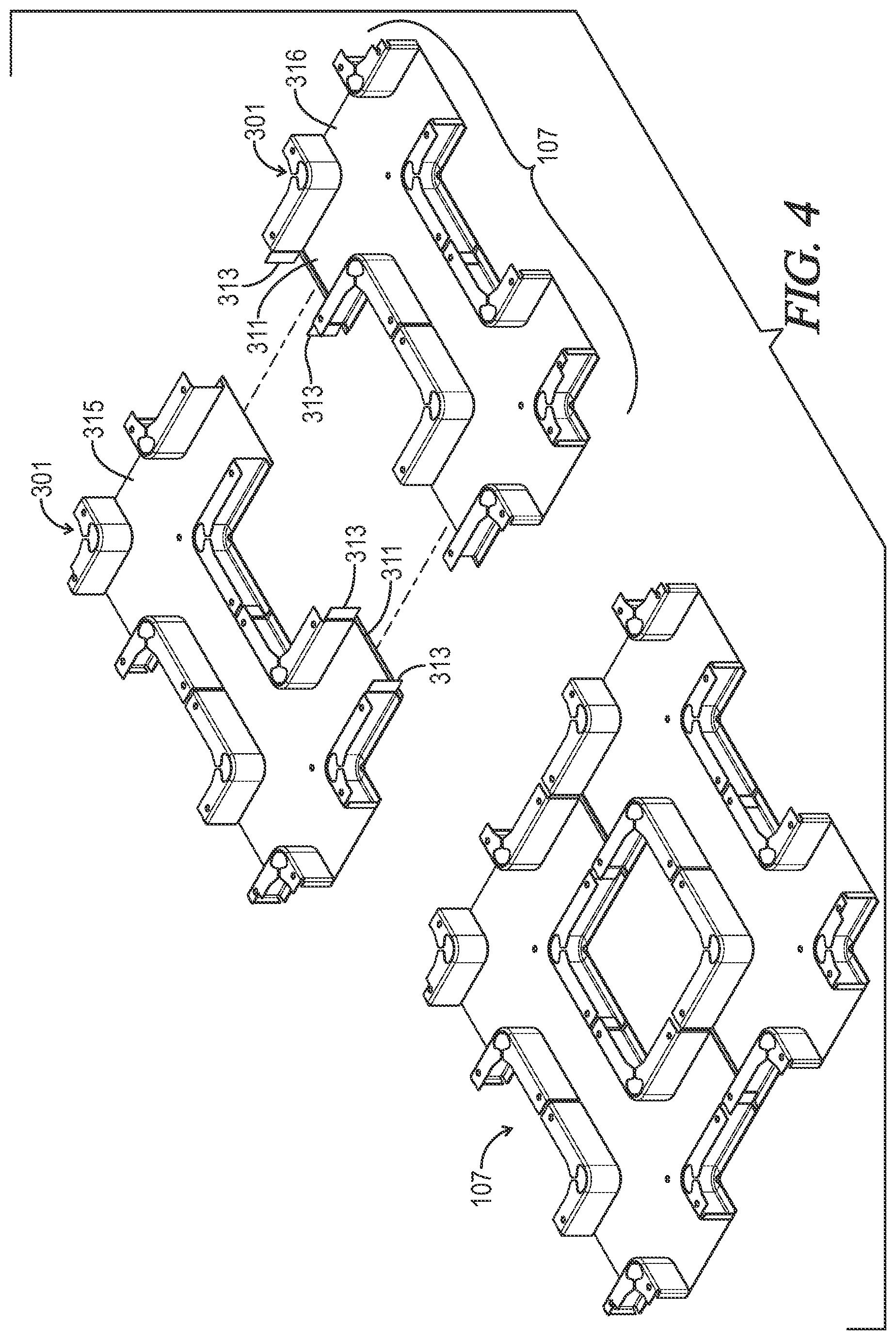 Patent US12351360 Figure 4 – Modular shipping base