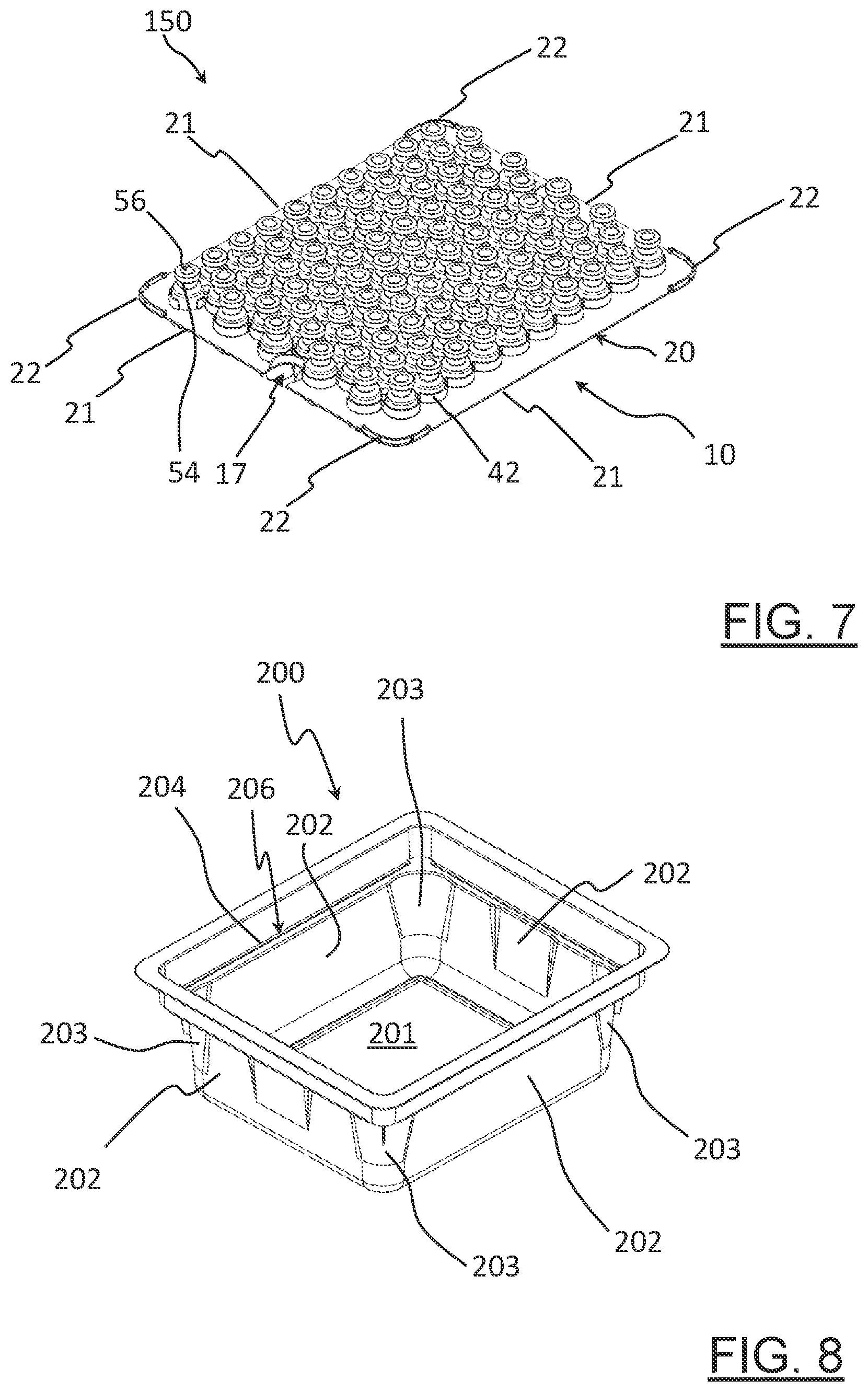 Patent US12351363 Figure 5 – Support device for supporting a plurality of containers for pharmaceutical use to be handled in a processing line
