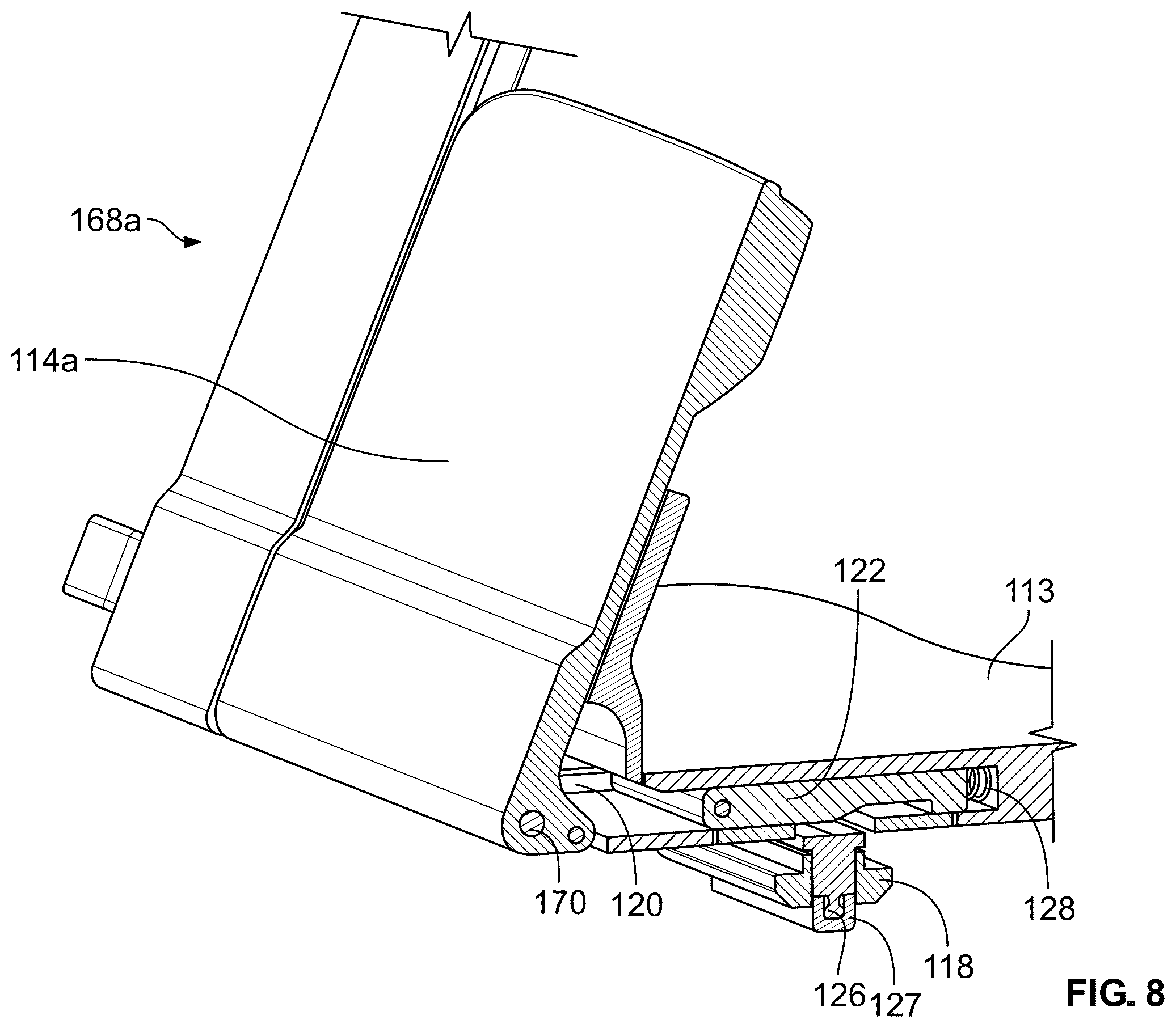 Patent US12351365 Figure 8 – Storage bin