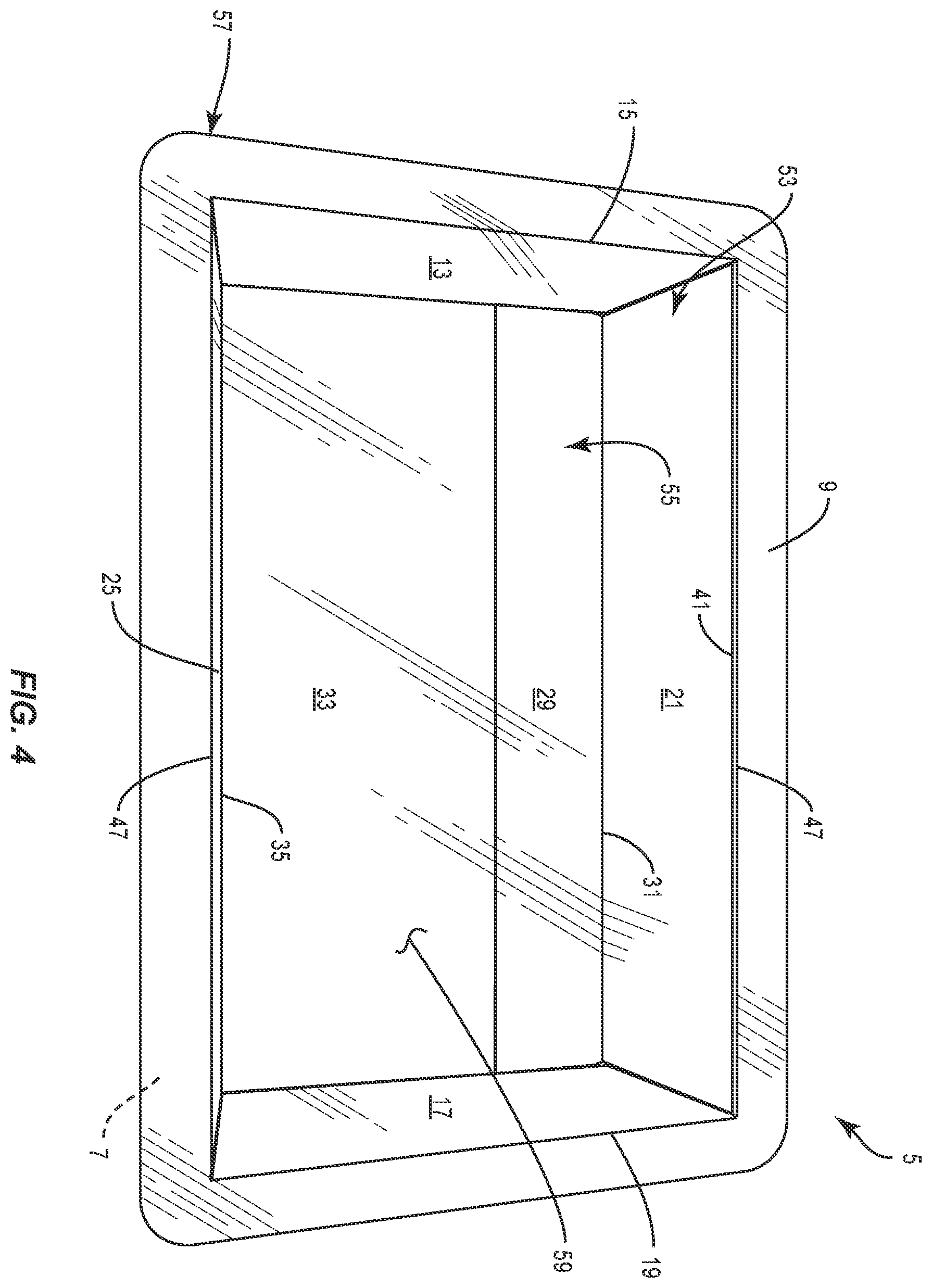 Patent US12351370 Figure 4 – Container with liner