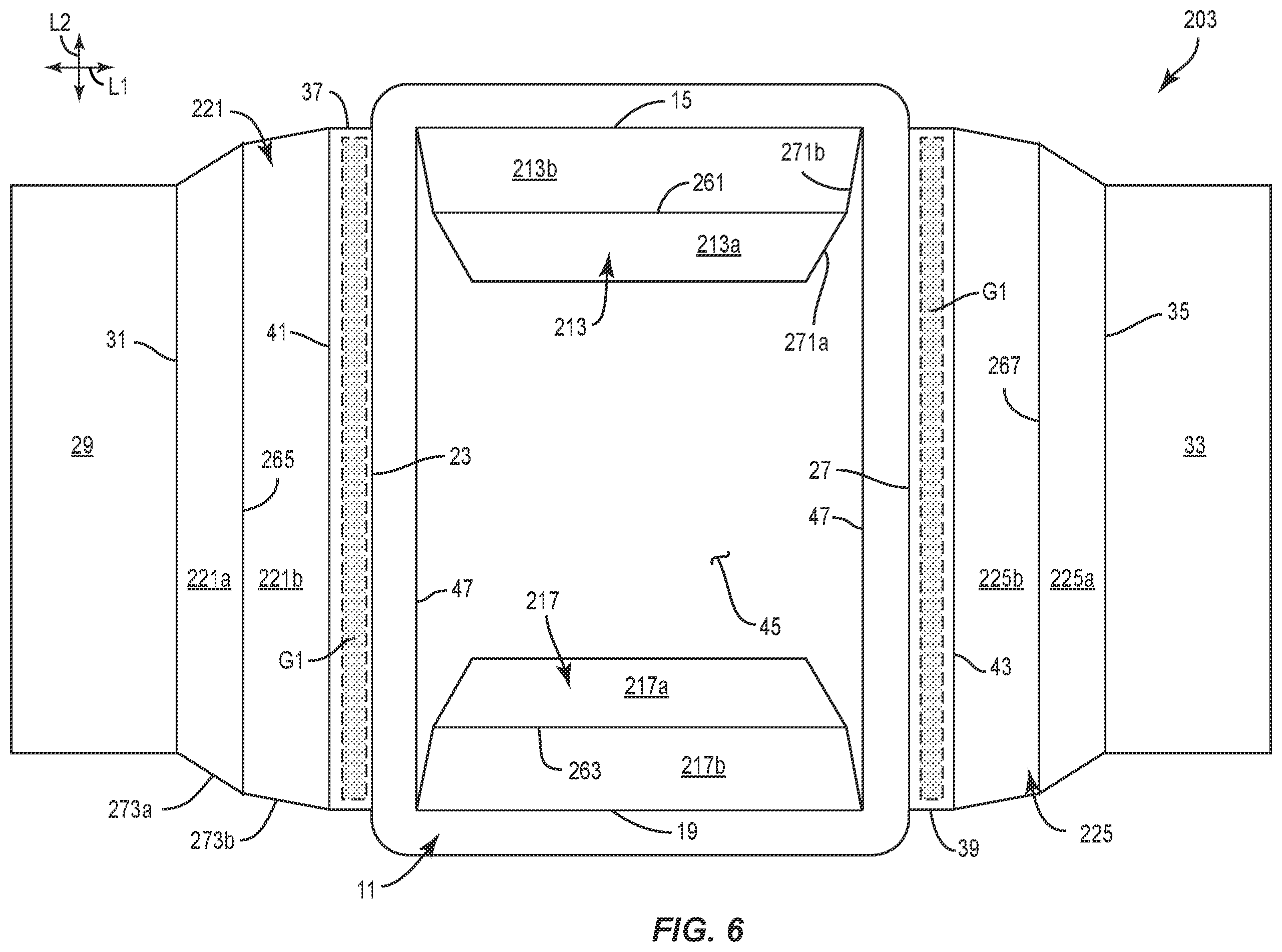 Patent US12351370 Figure 6 – Container with liner