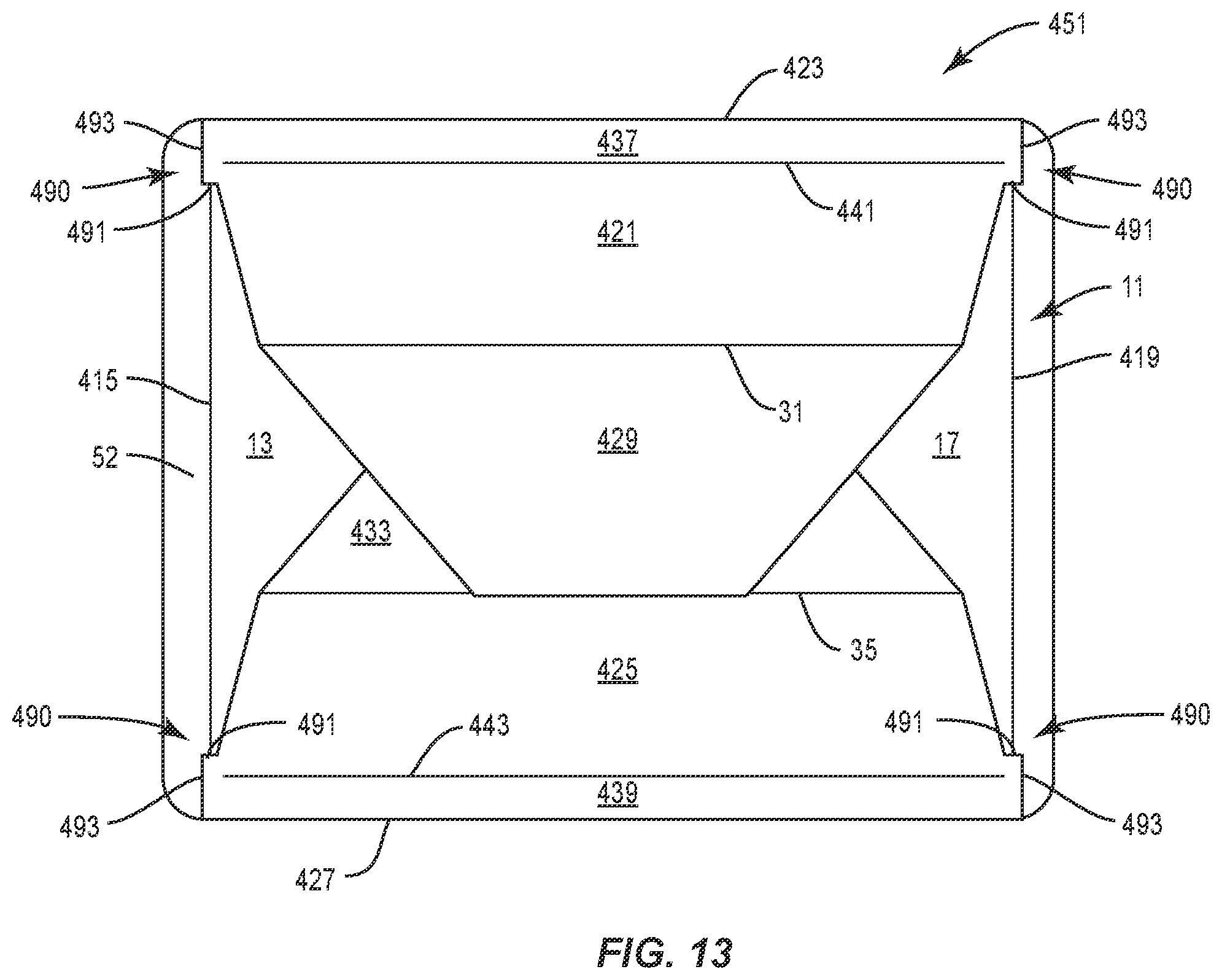 Patent US12351370 Figure 13 – Container with liner