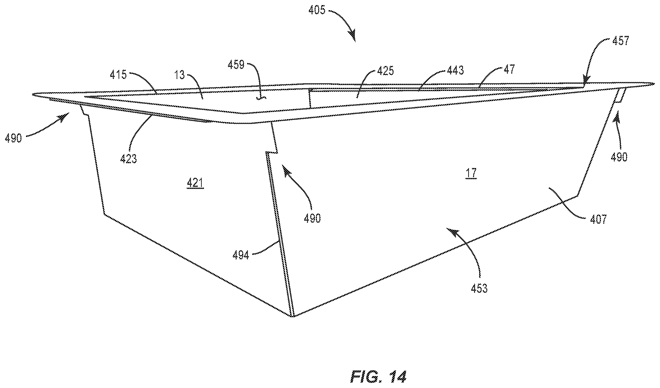 Patent US12351370 Figure 14 – Container with liner