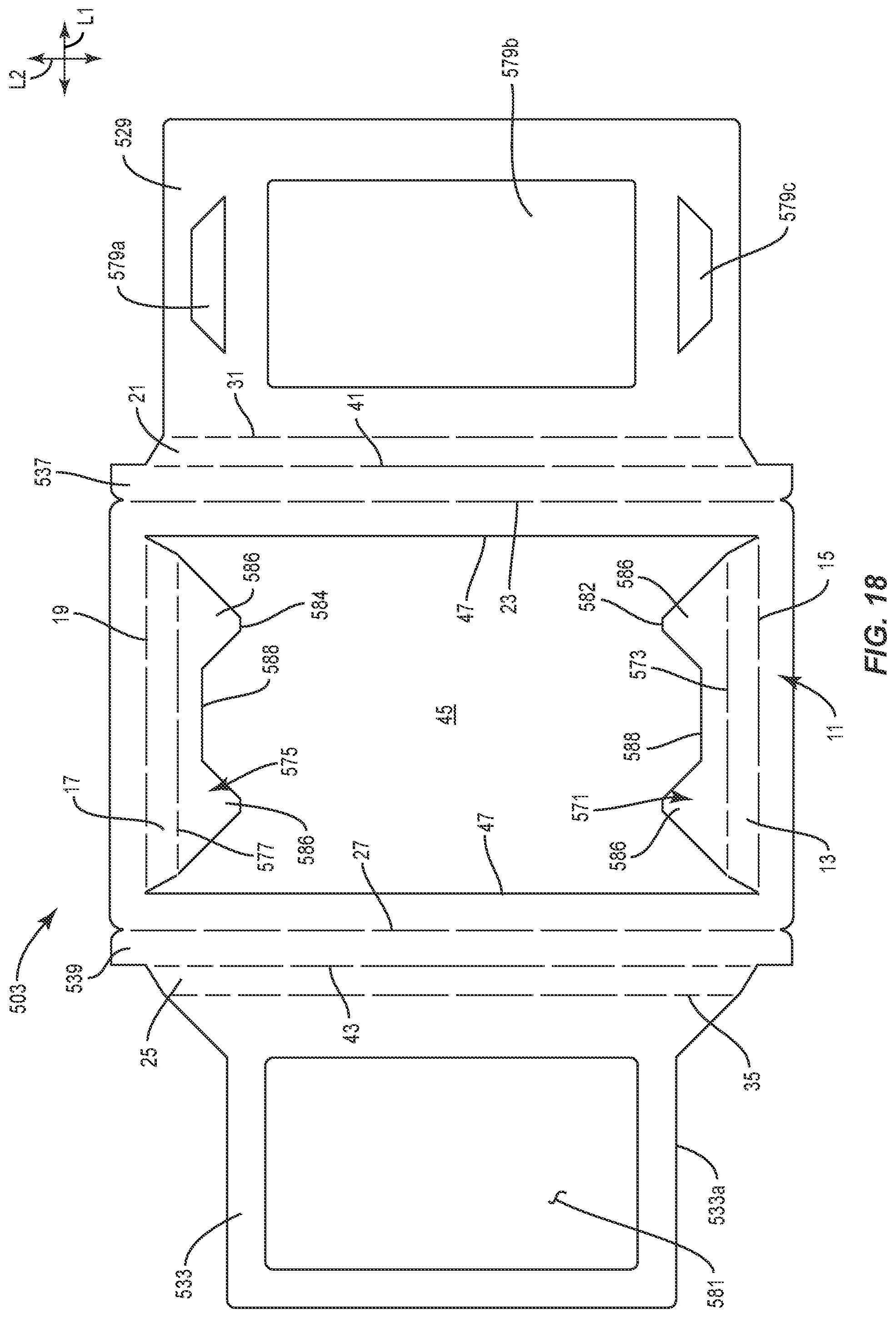 Patent US12351370 Figure 18 – Container with liner