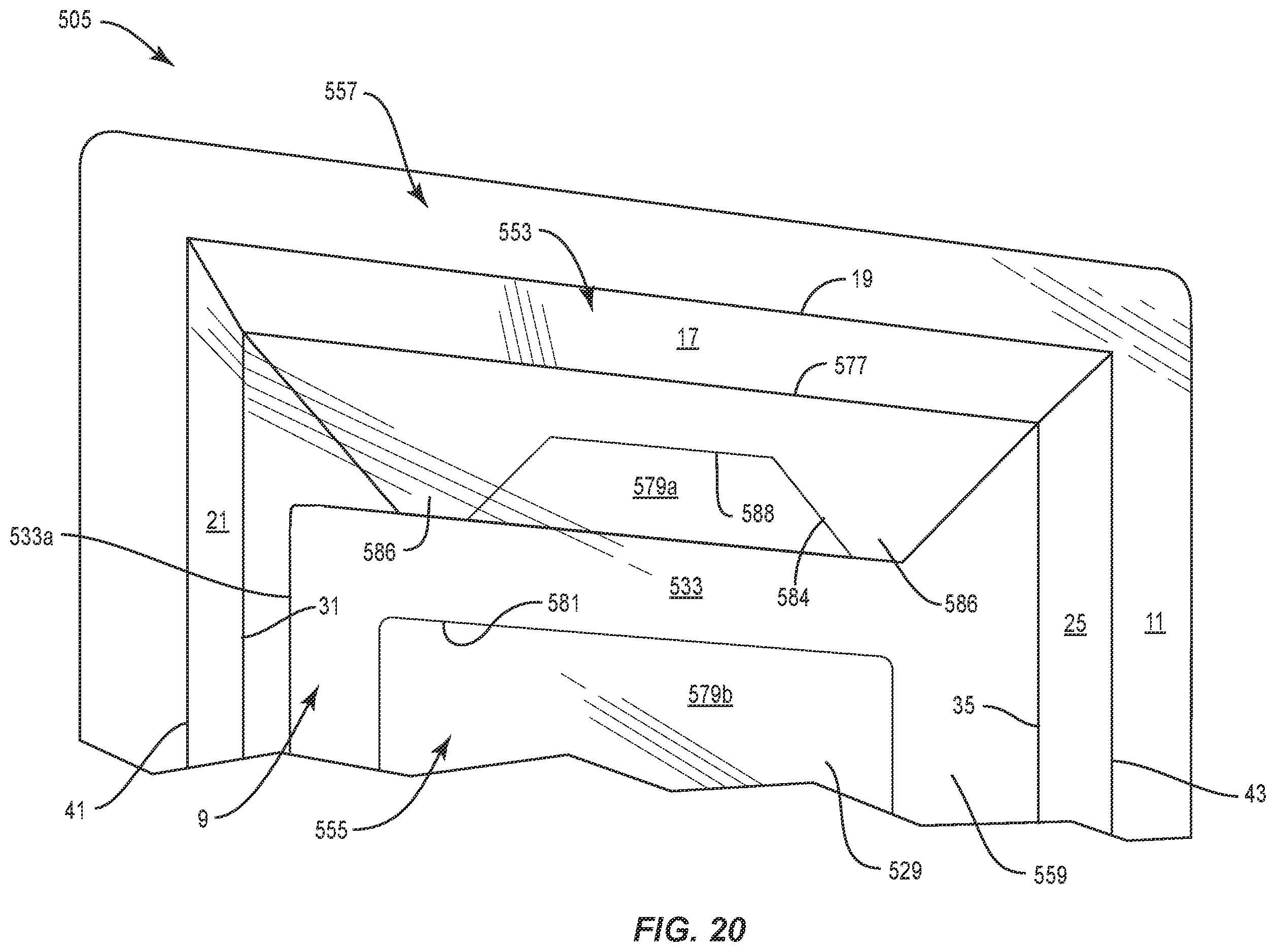 Patent US12351370 Figure 20 – Container with liner