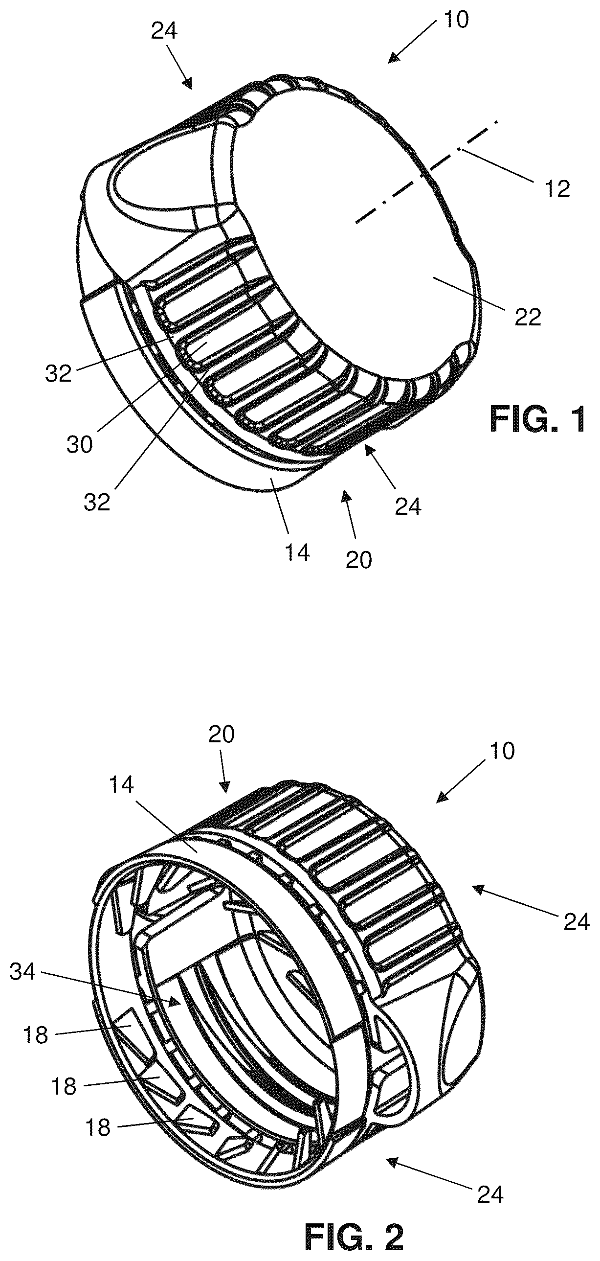 Patent US12351373 Figure 1 – Releasable container cap