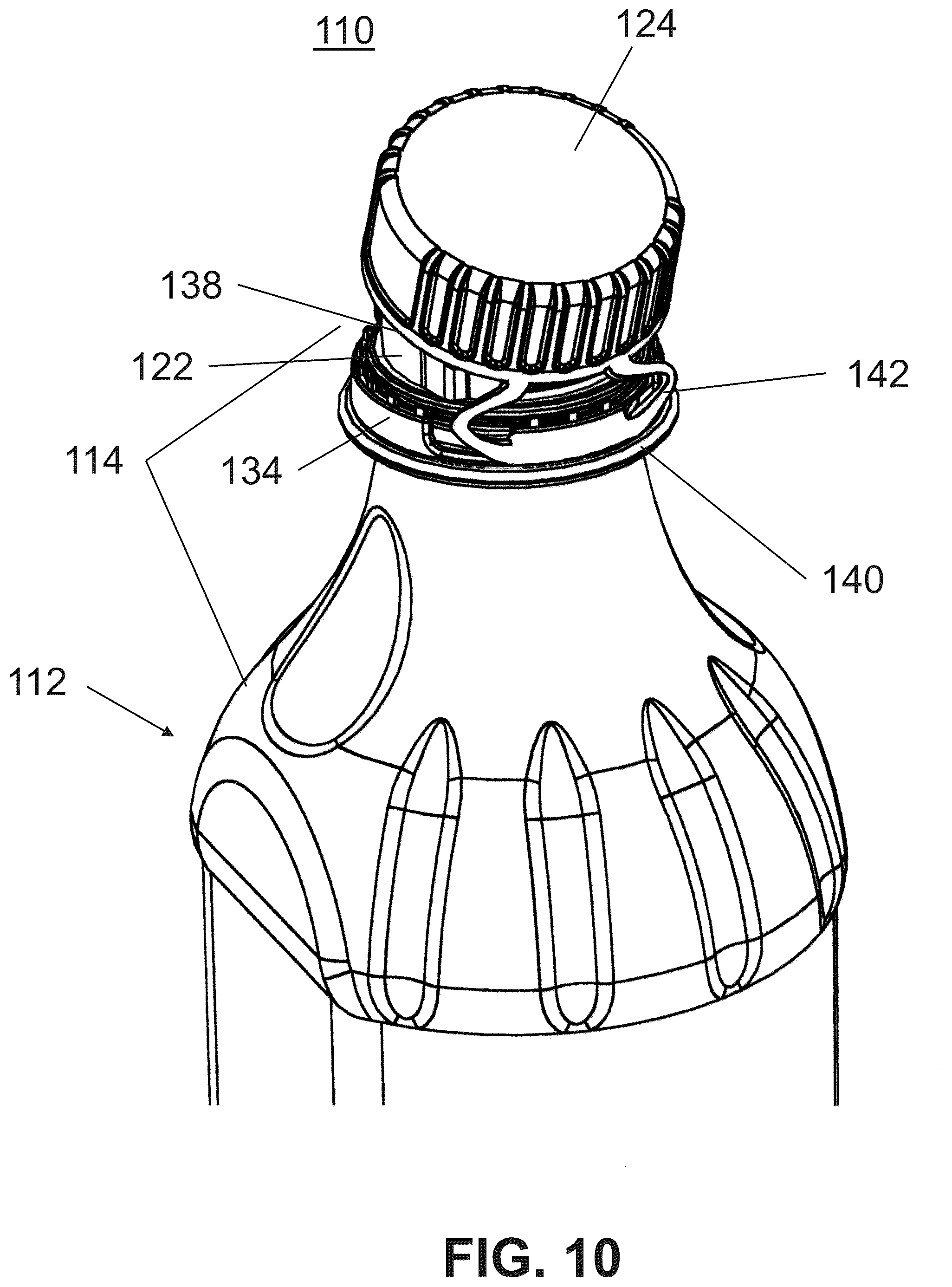 Patent US12351373 Figure 6 – Releasable container cap