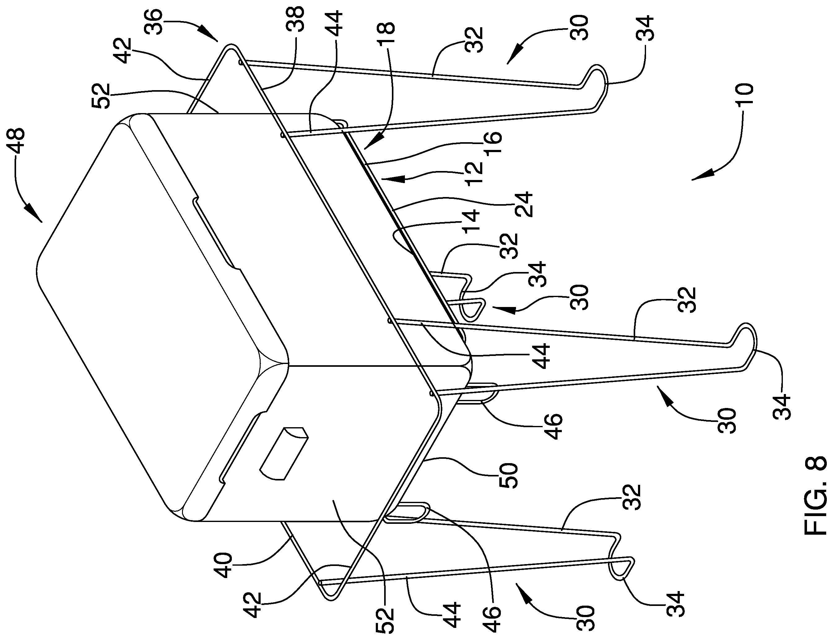 Patent US12351374 Figure 8 – Cooler stand