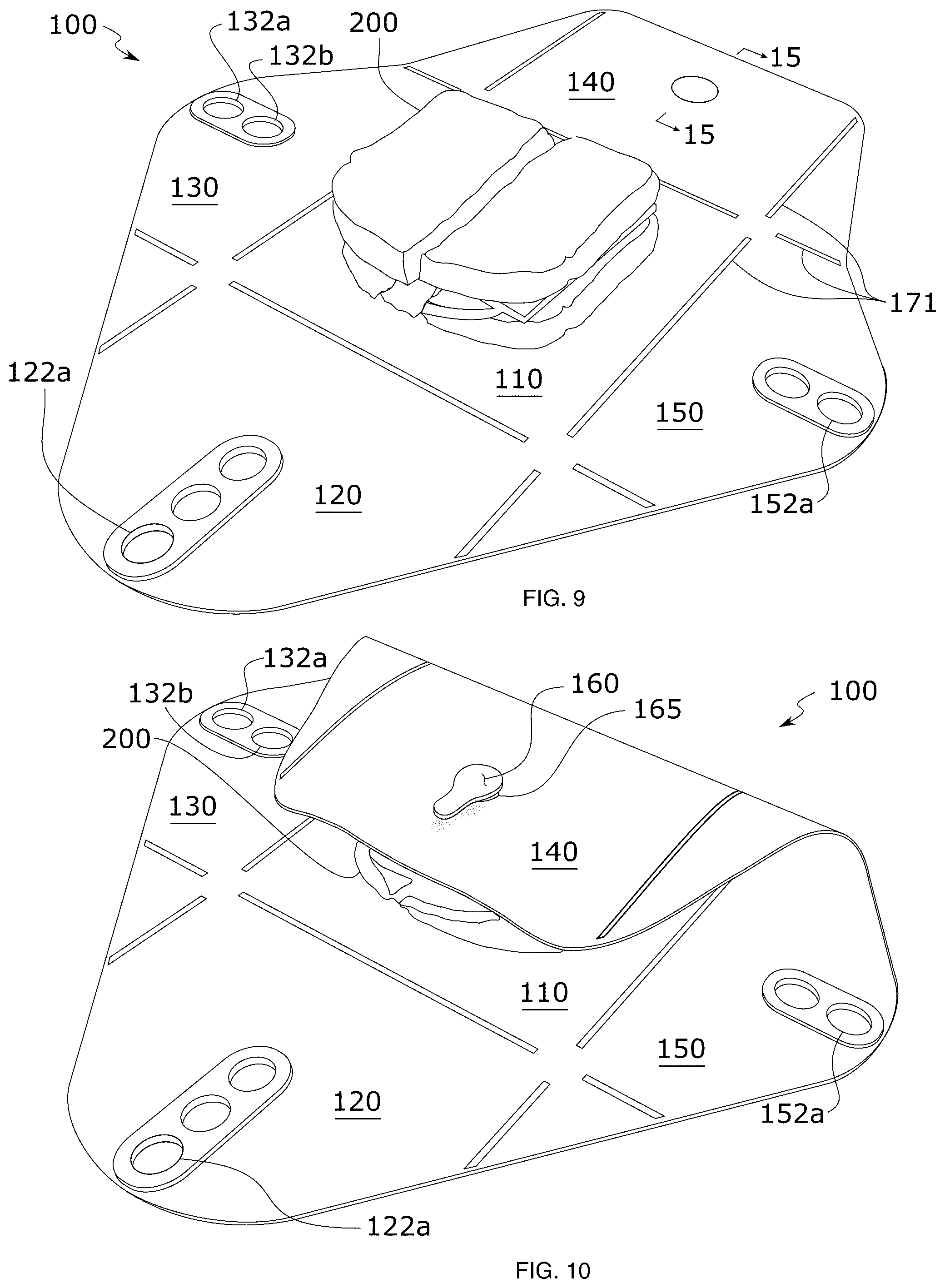 Patent US12351376 Figure 4 – Reusable storage wrap and placemat
