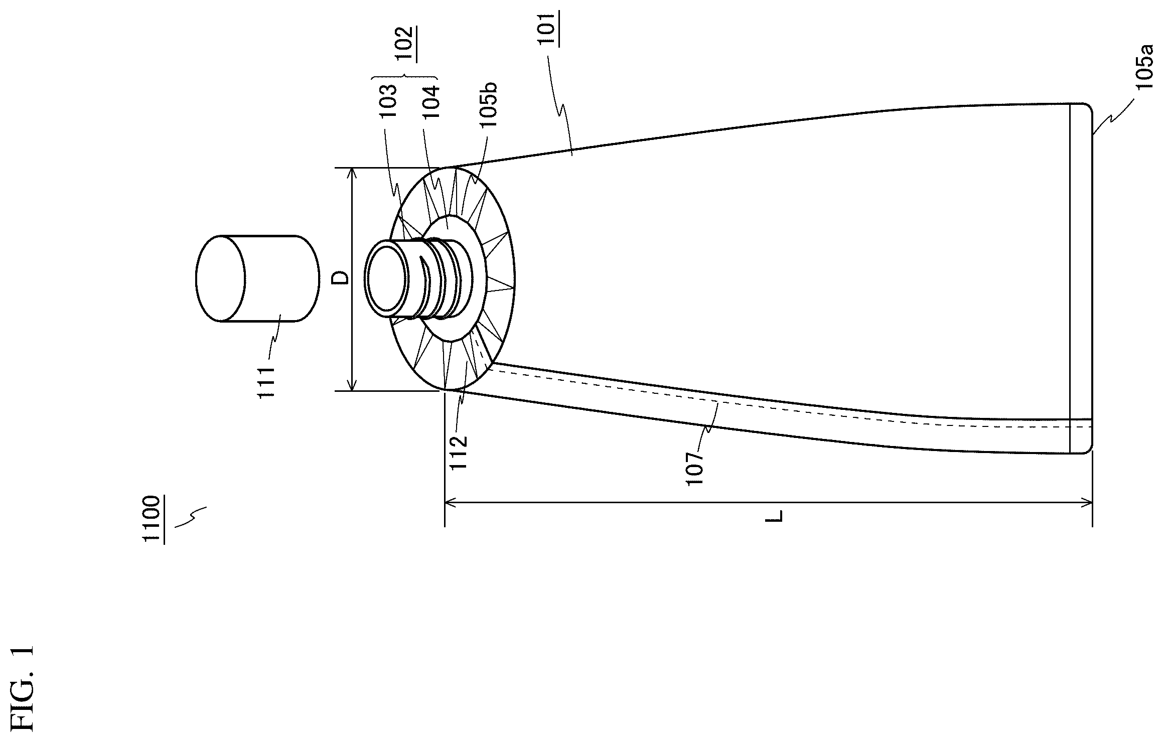 Patent US12351379 Figure 1 – Tube container