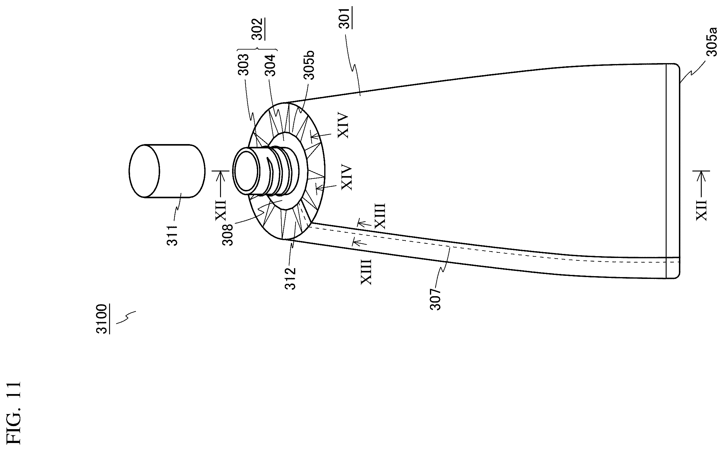 Patent US12351379 Figure 12 – Tube container