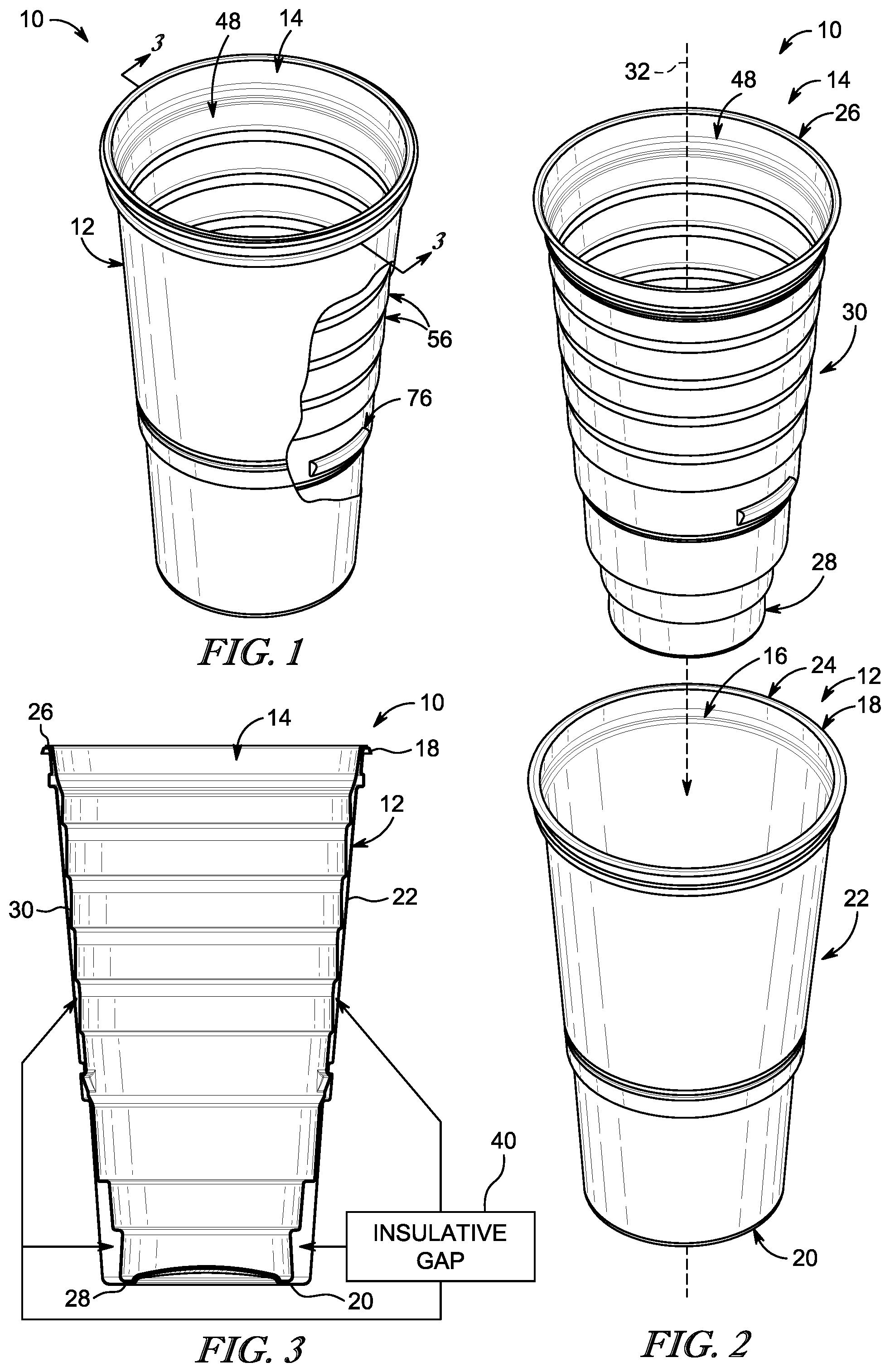 Patent US12351382 Figure 1 – Beverage container