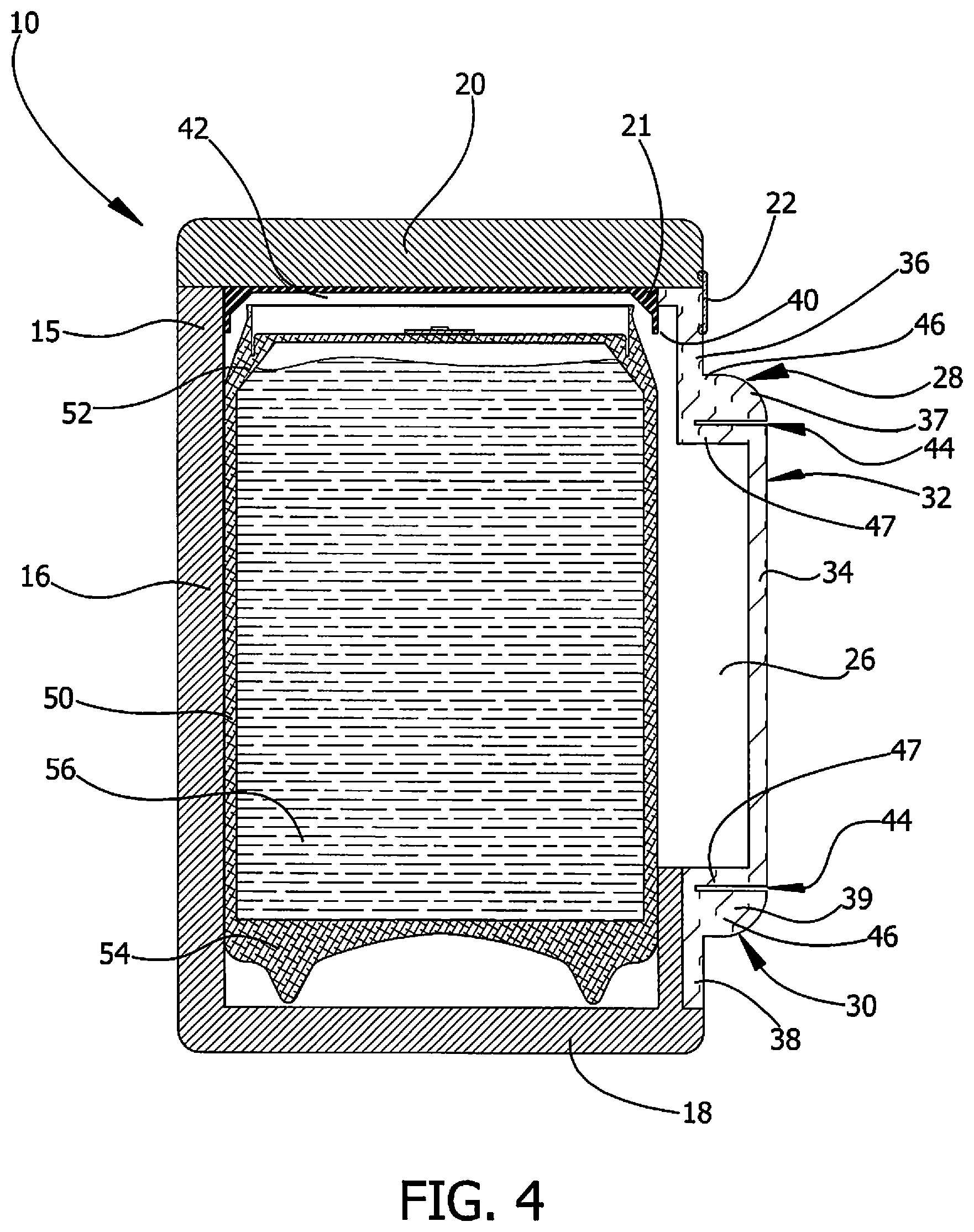 Patent US12351383 Figure 4 – Beverage can container