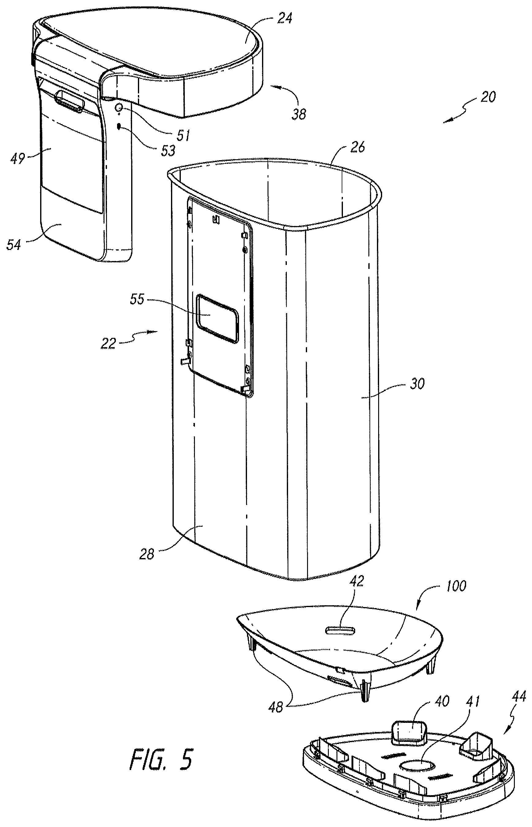 Patent US12351390 Figure 5 – Containers with multiple sensors