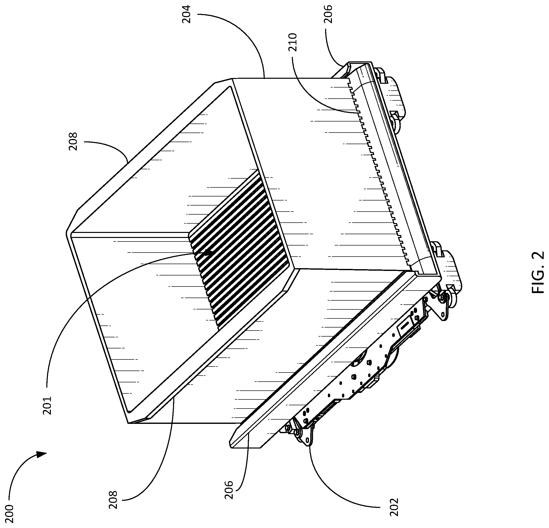 Patent US12351391 Figure 2 – Systems and methods for unloading shuttles and loading totes using linear actuators
