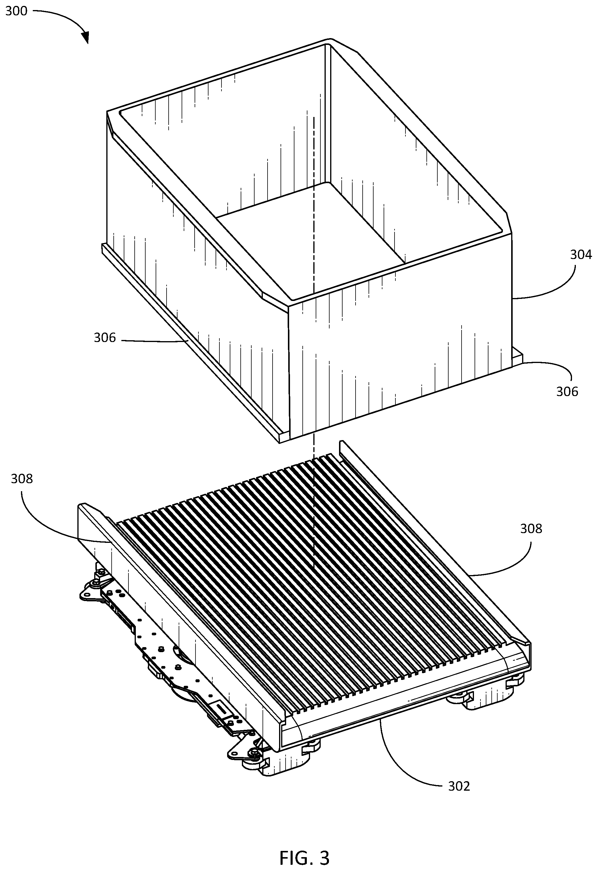 Patent US12351391 Figure 3 – Systems and methods for unloading shuttles and loading totes using linear actuators