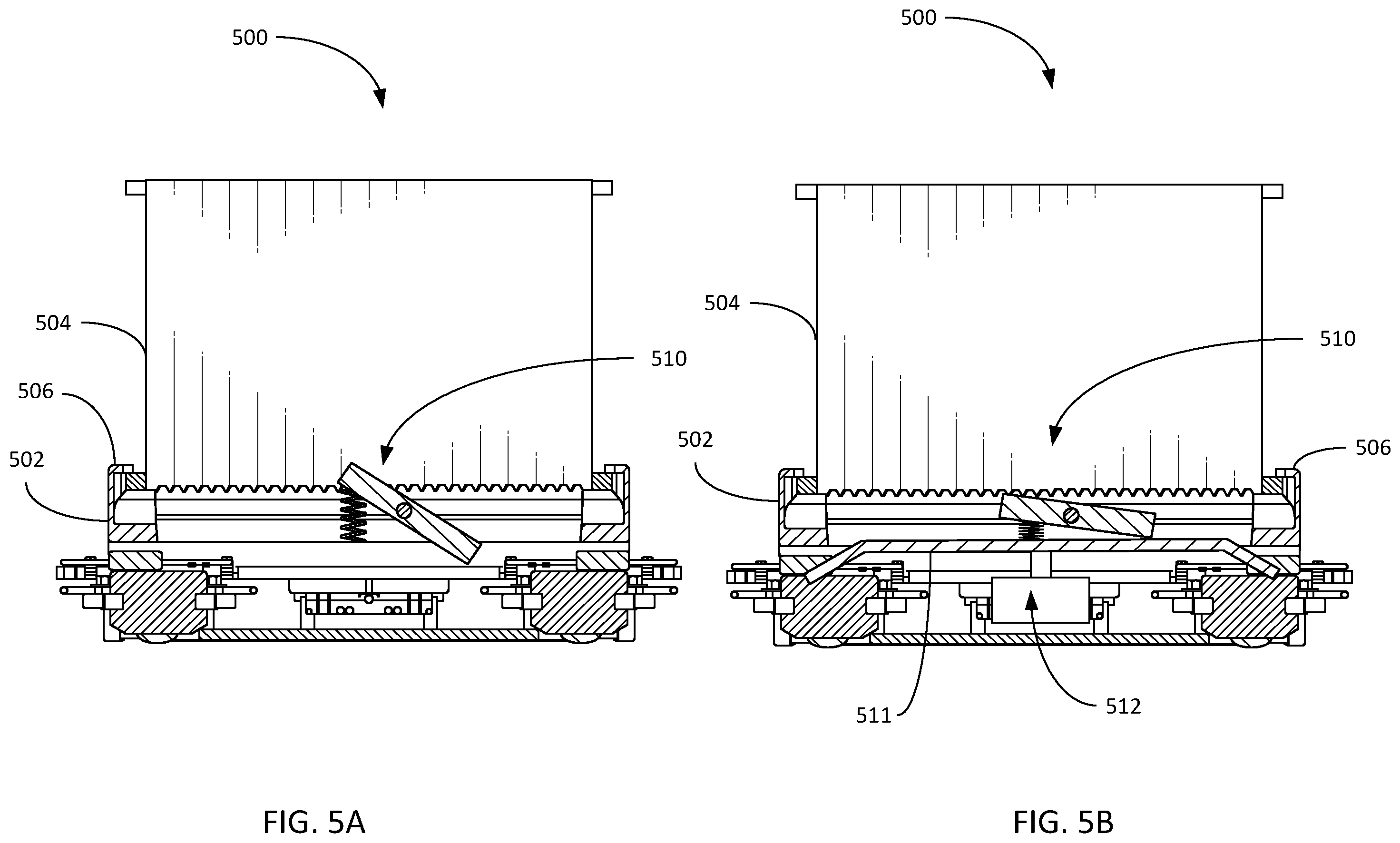Patent US12351391 Figure 5 – Systems and methods for unloading shuttles and loading totes using linear actuators
