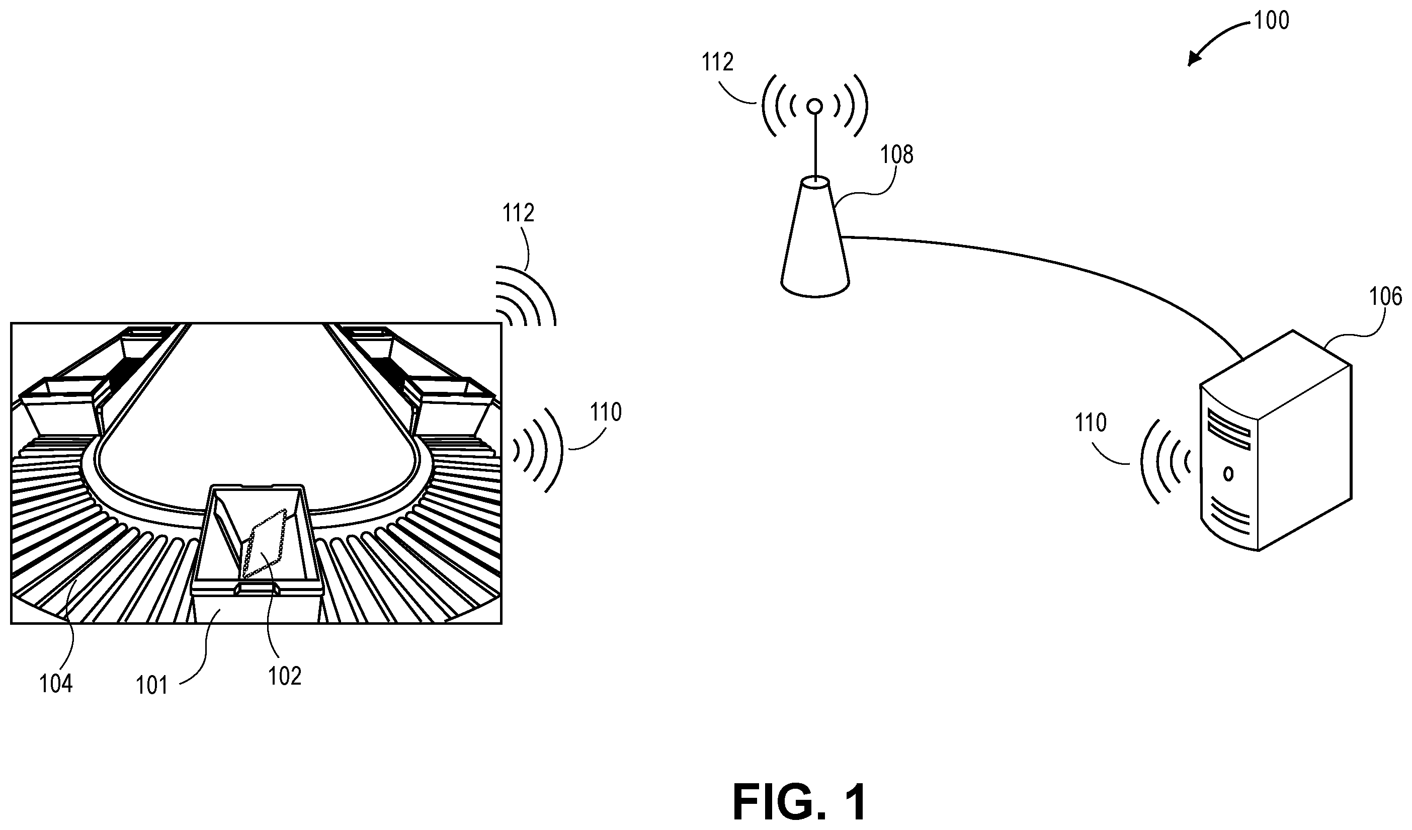 Patent US12351400 Figure 1 – Transport system monitoring device