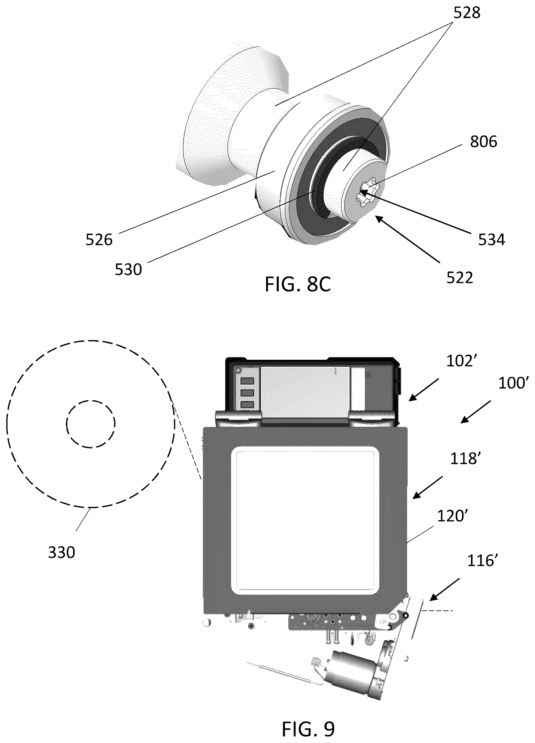 Patent US12351410 Figure 9 – Printer with linerless media wrap removal mechanism and associated methods