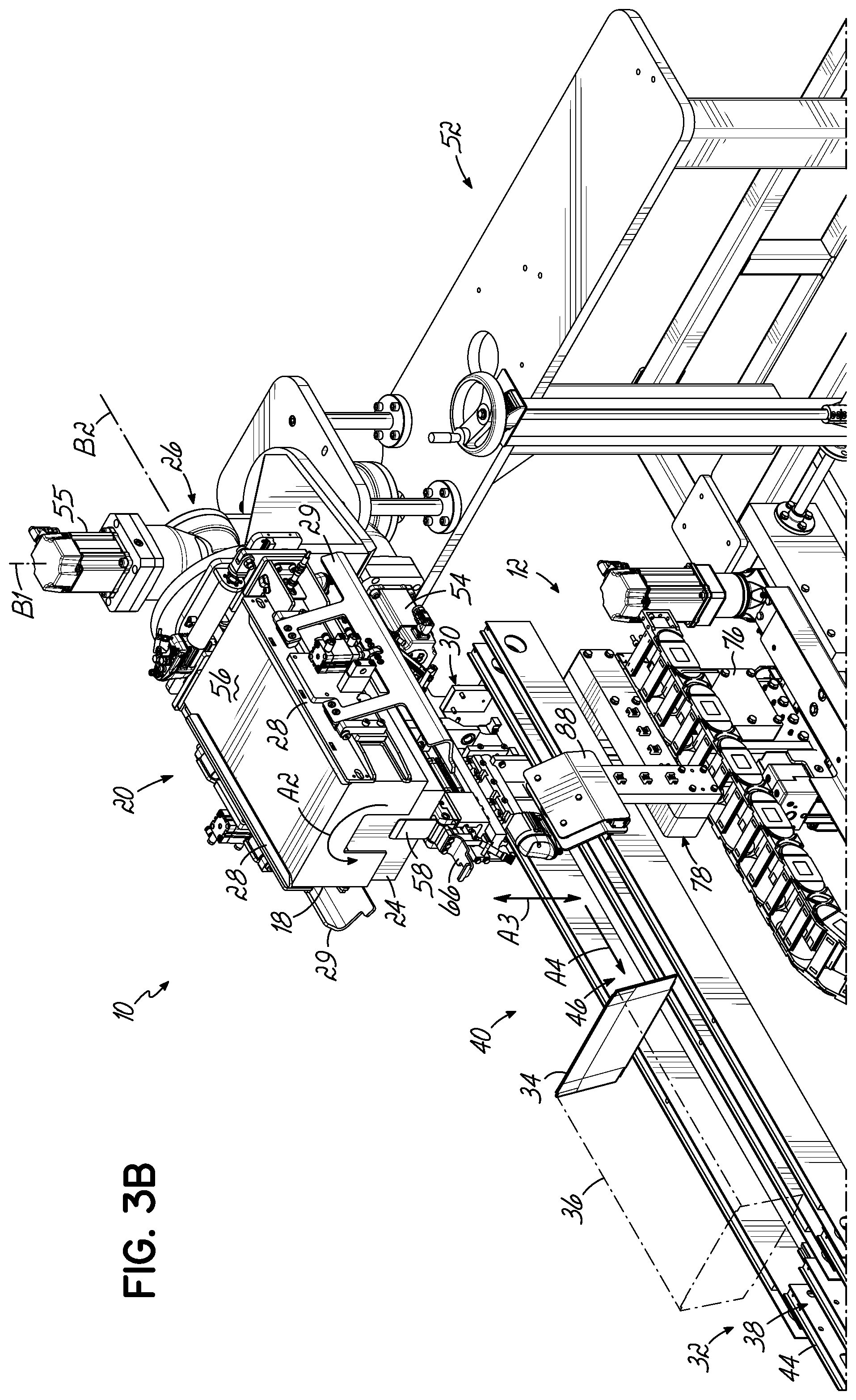 Patent US12351419 Figure 4 – Automatic magazine loader for supplying carton blanks to carton magazine