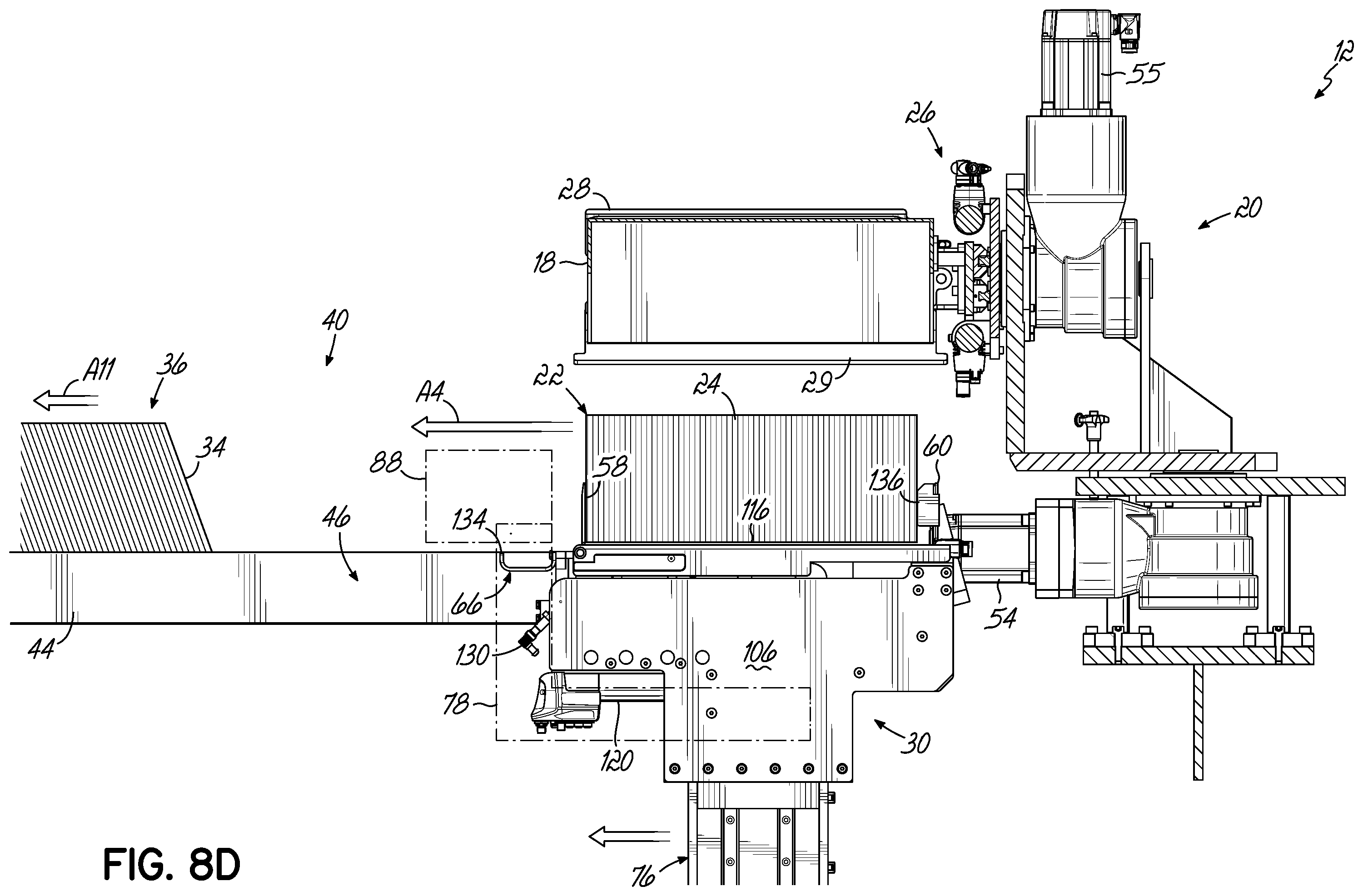 Patent US12351419 Figure 15 – Automatic magazine loader for supplying carton blanks to carton magazine