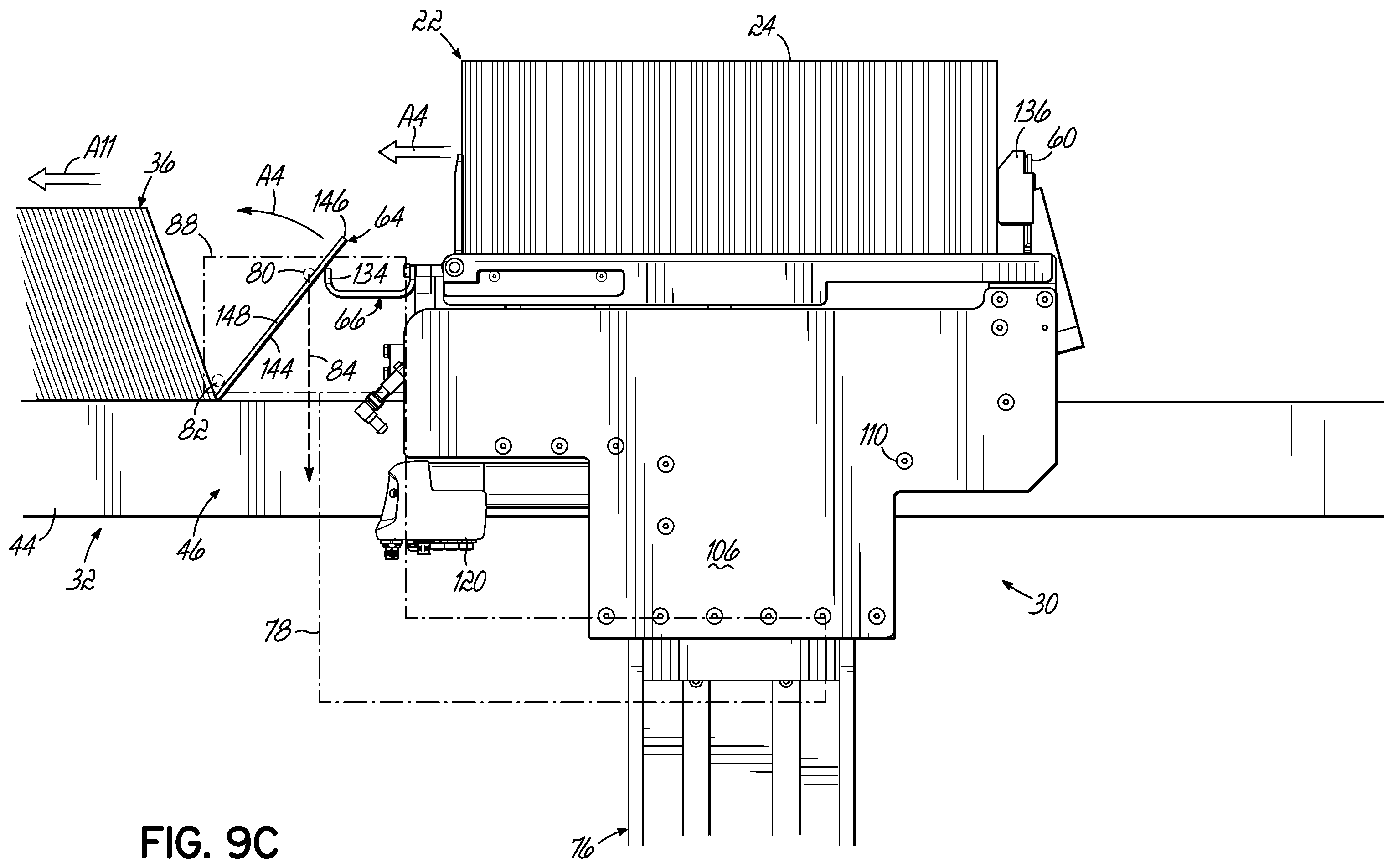 Patent US12351419 Figure 19 – Automatic magazine loader for supplying carton blanks to carton magazine